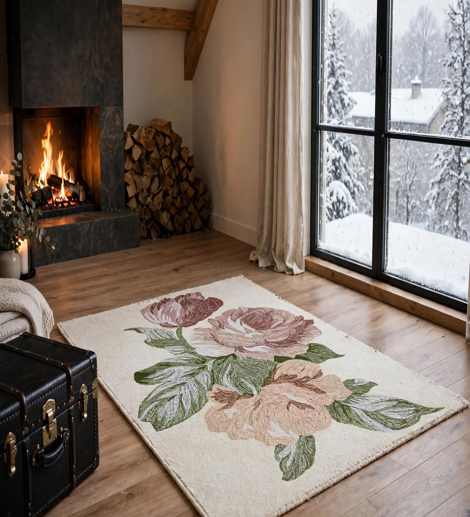 Multi Colour Geometric Wool And Cotton 8 X 5 Feet Hand Tufted Carpet