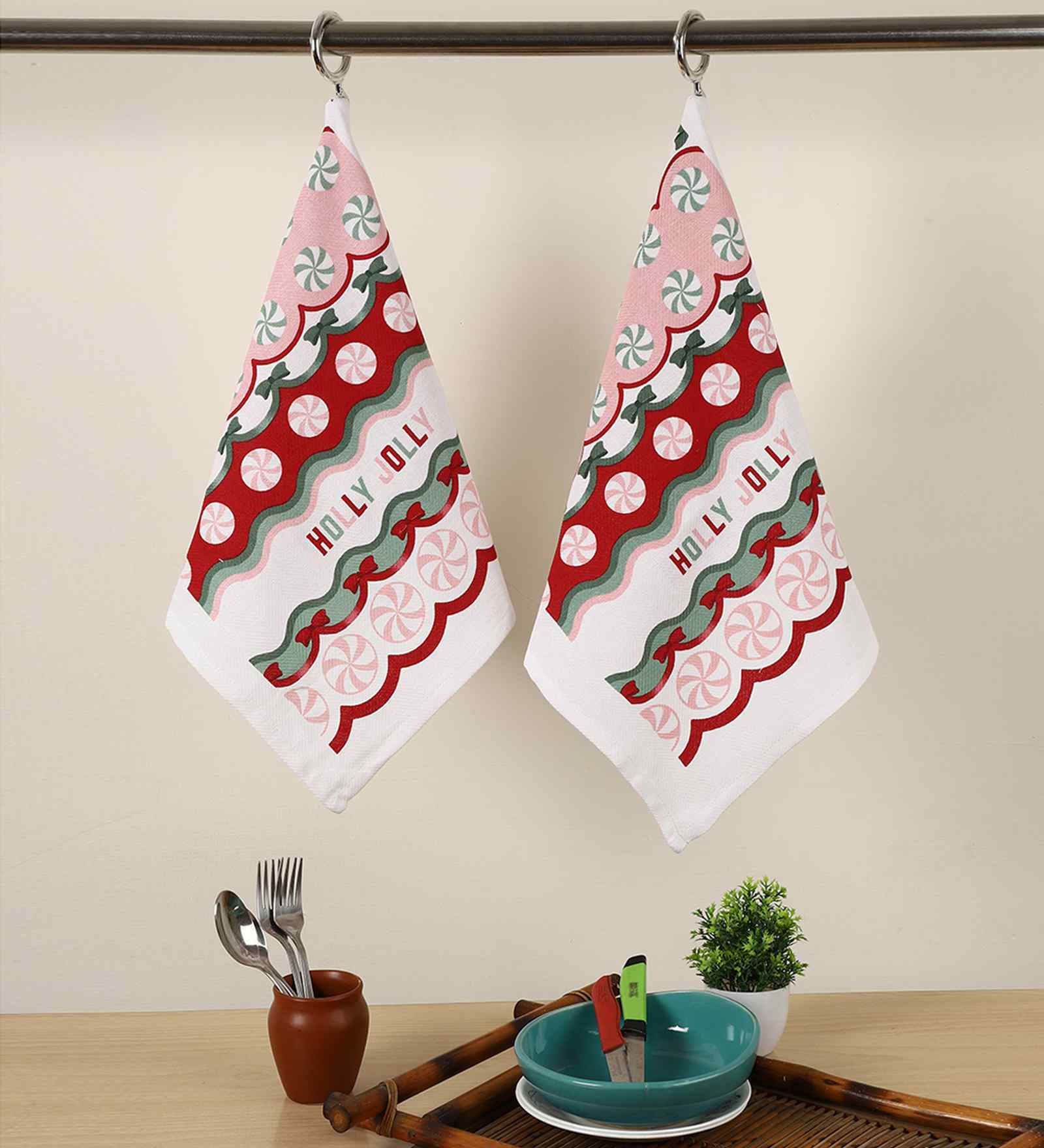 Multicolor Cotton Printed 90 GSM Hand Towels (2 Pc)