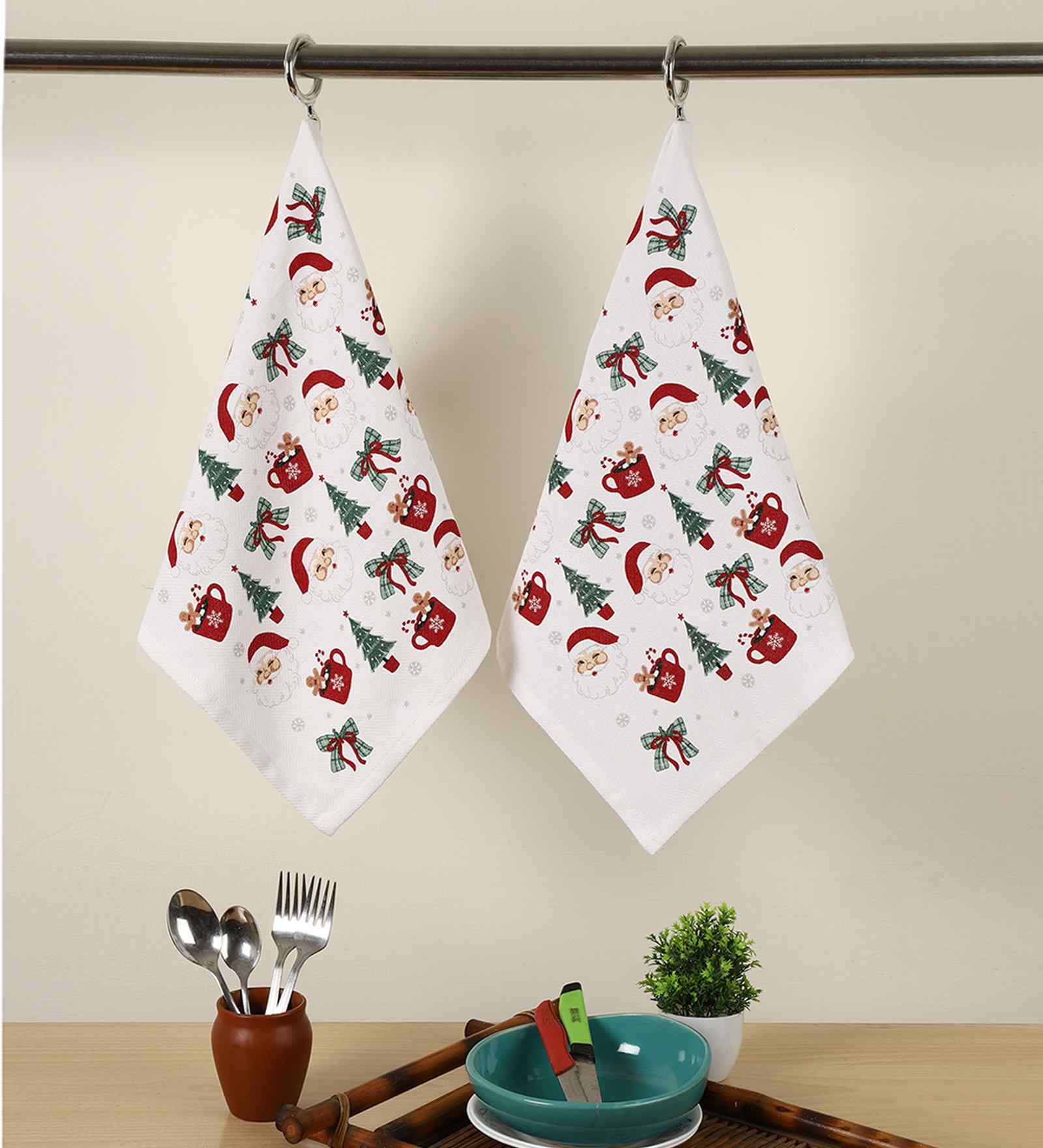 Multicolor Cotton Printed 90 GSM Hand Towels (2 Pc)