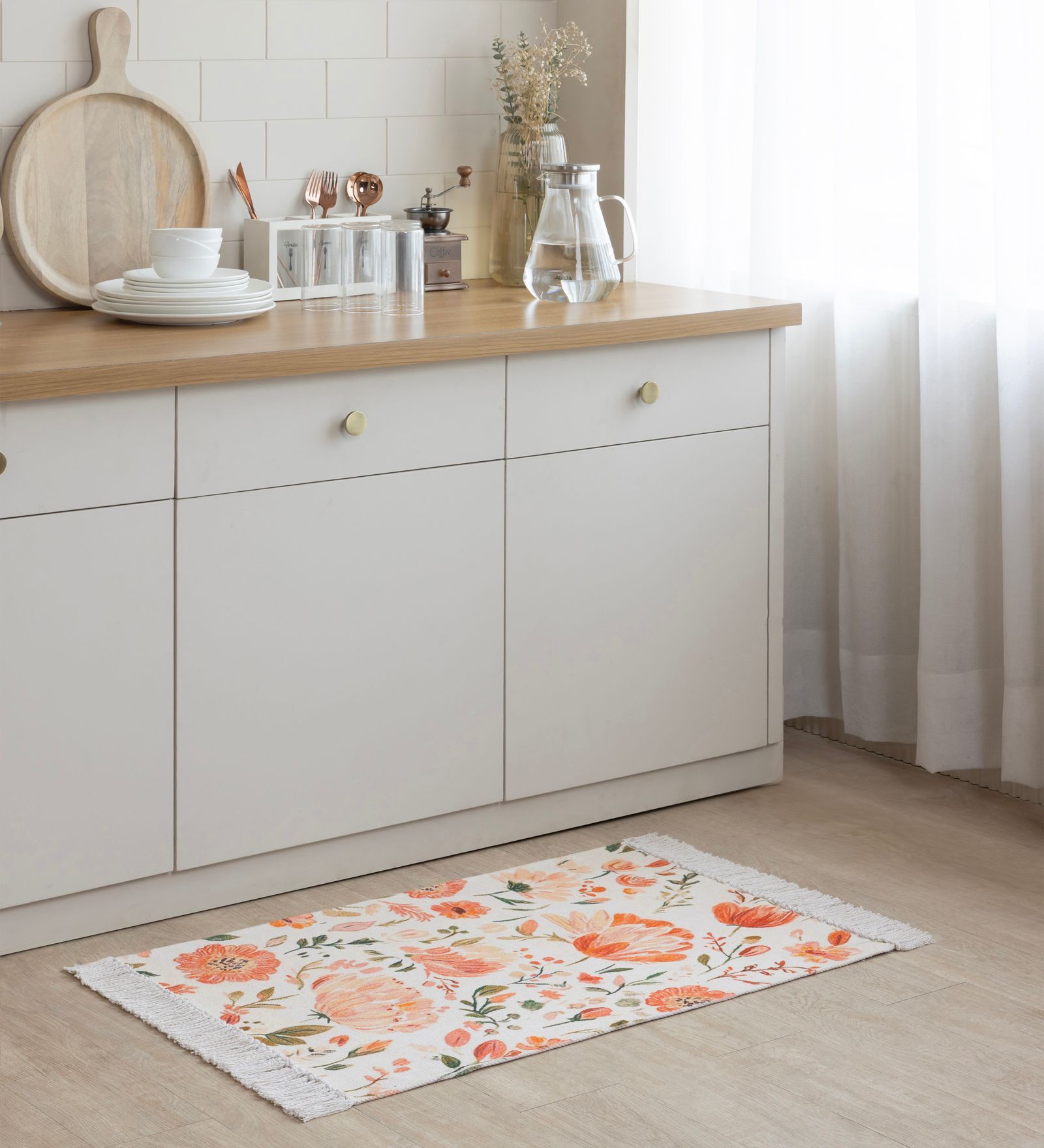 Multi Floral Hand Woven 3 Ft X 2 Ft Dhurrie