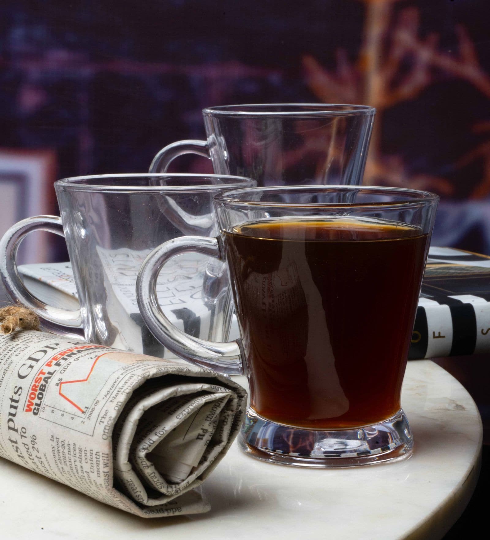 Glamorous Glass Coffee Mug (Set of 2)