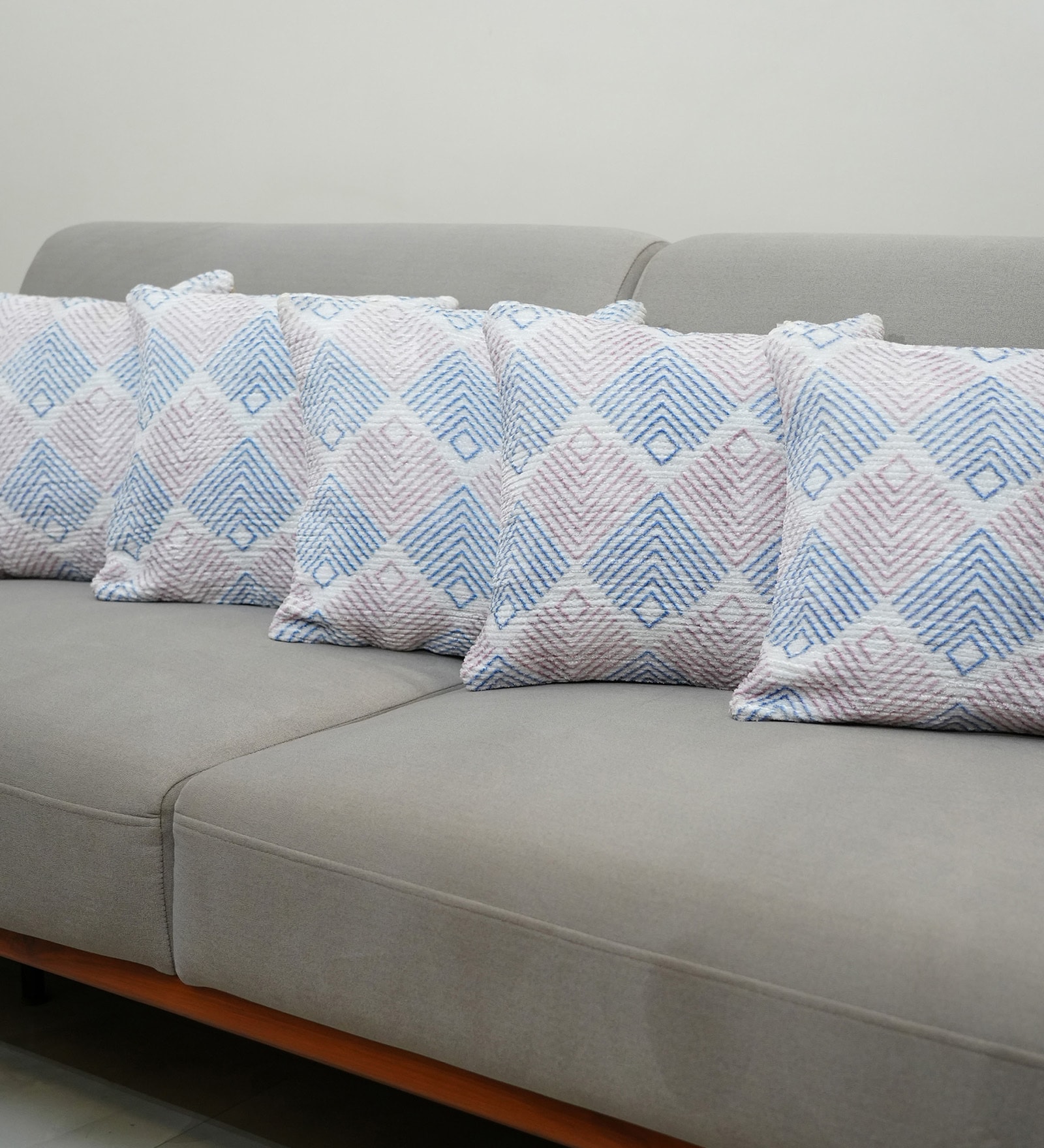 Multi Polyester Geometric 16x16 inches Cushion Covers Set of 5