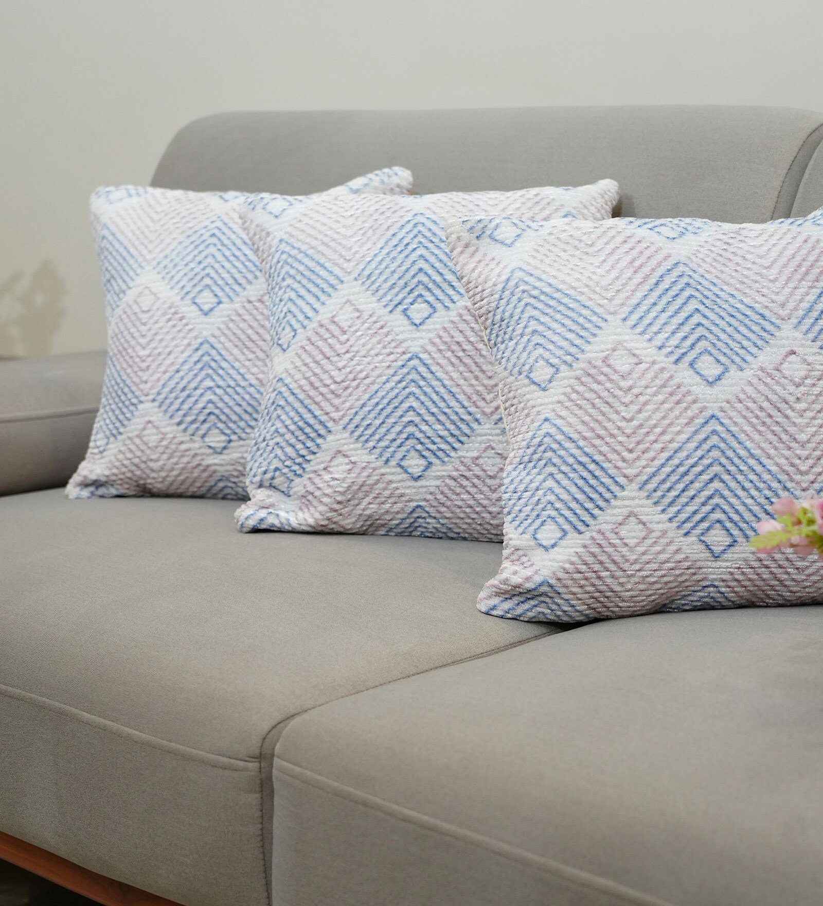 Multi Polyester Geometric 20x20 inches Cushion Covers Set of 3