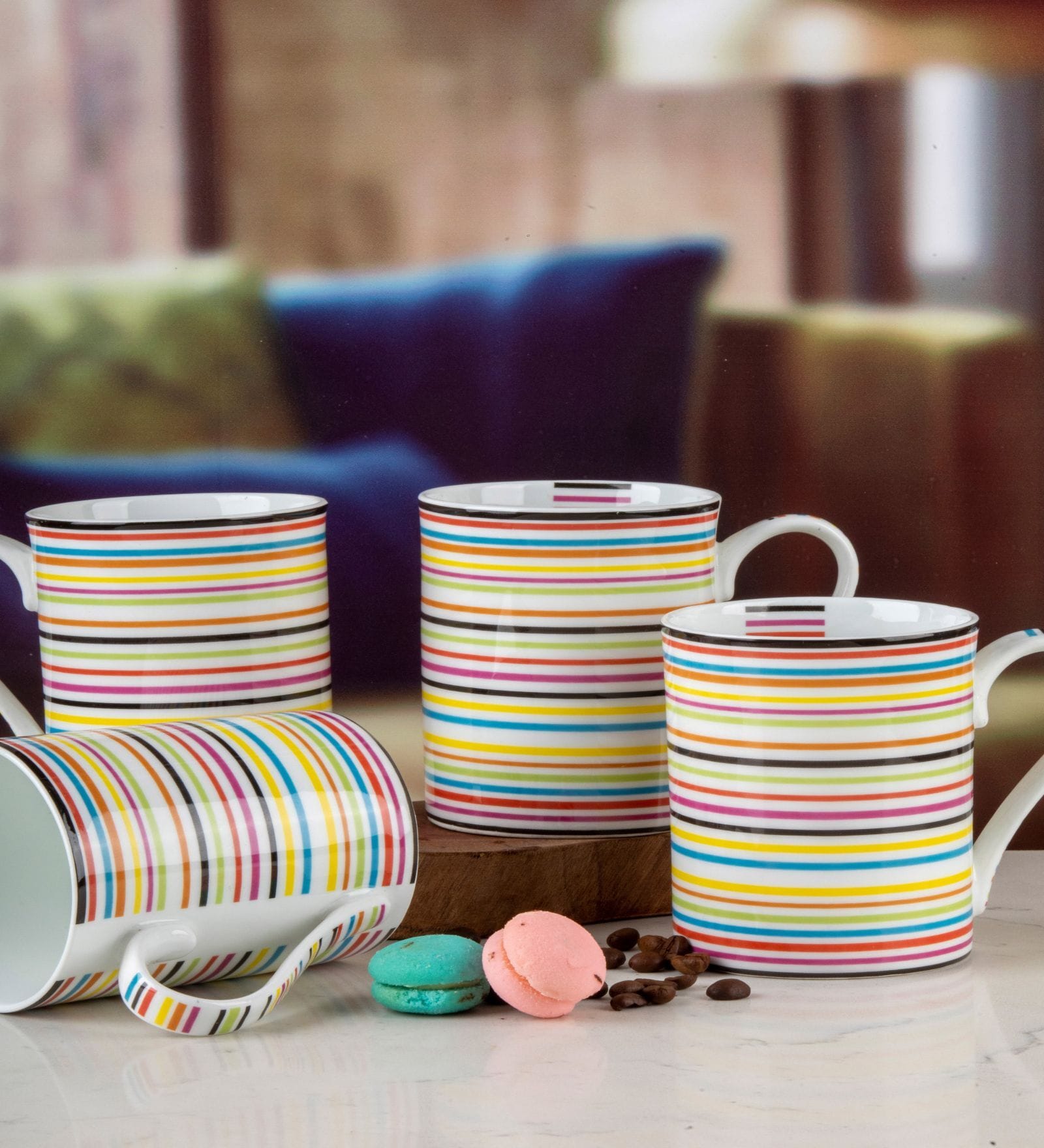 Contemporary Stoneware Coffee Mug (Set of 4)