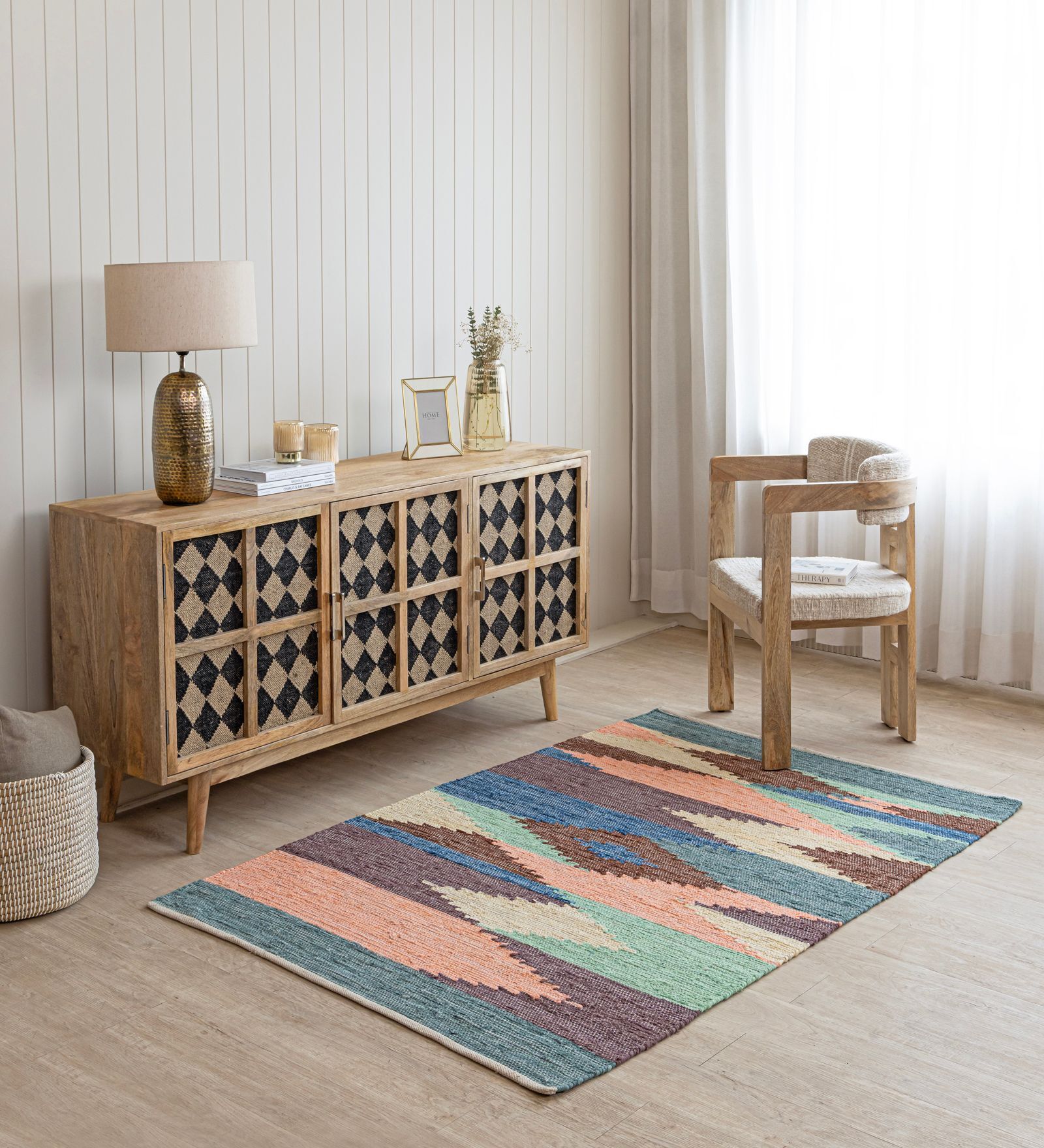 Multi Traditional Hand Woven 6 Ft X 4 Ft  Dhurrie