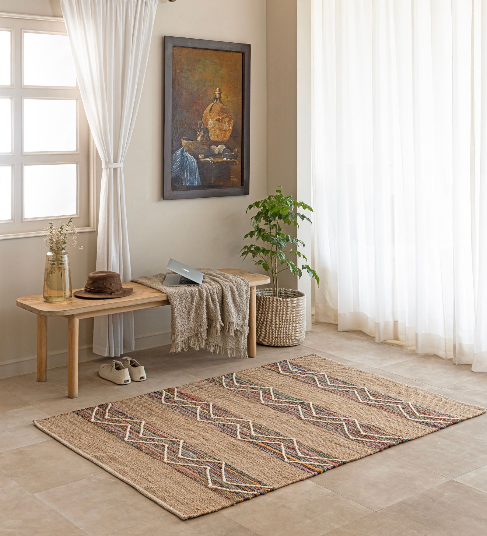 Multi Traditional Hand Woven 6 Ft X 4 Ft  Dhurrie