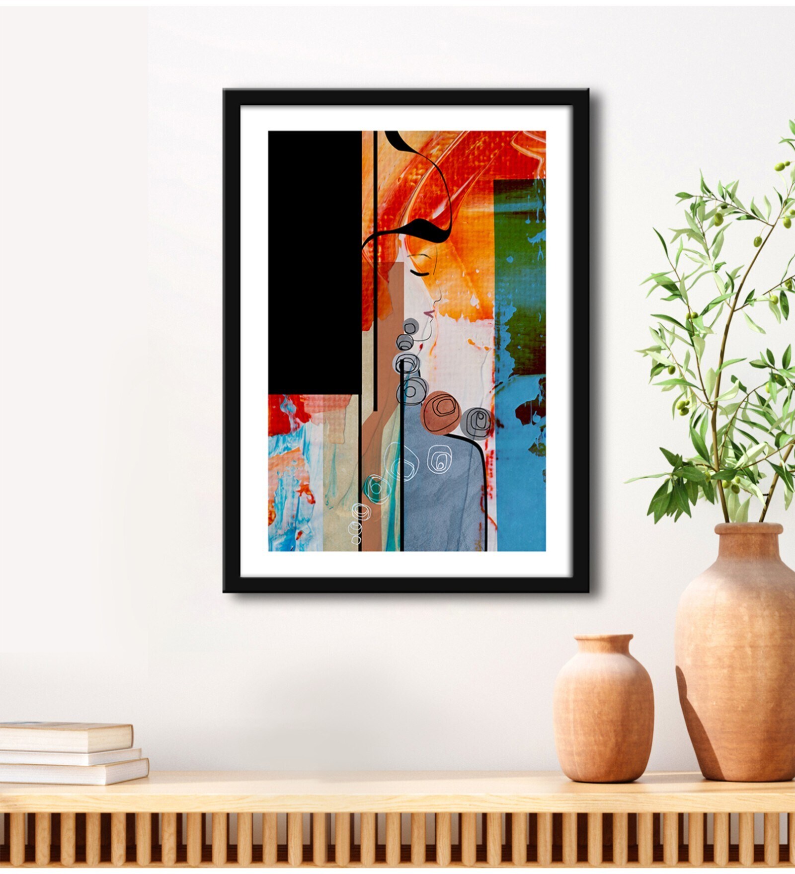 Women Face Multicolour Vinyl Painting