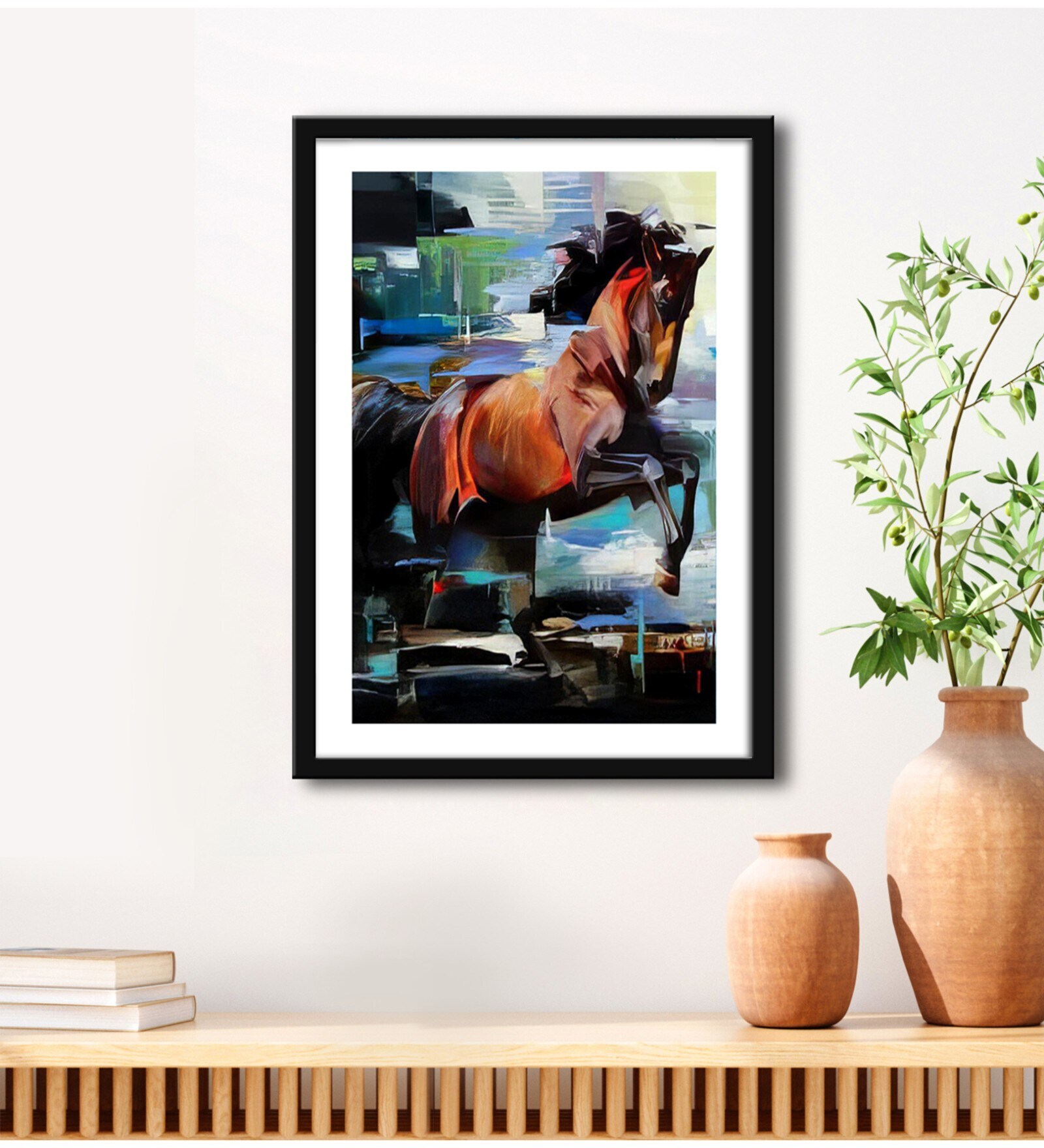 Running Horse Multicolour Vinyl Painting