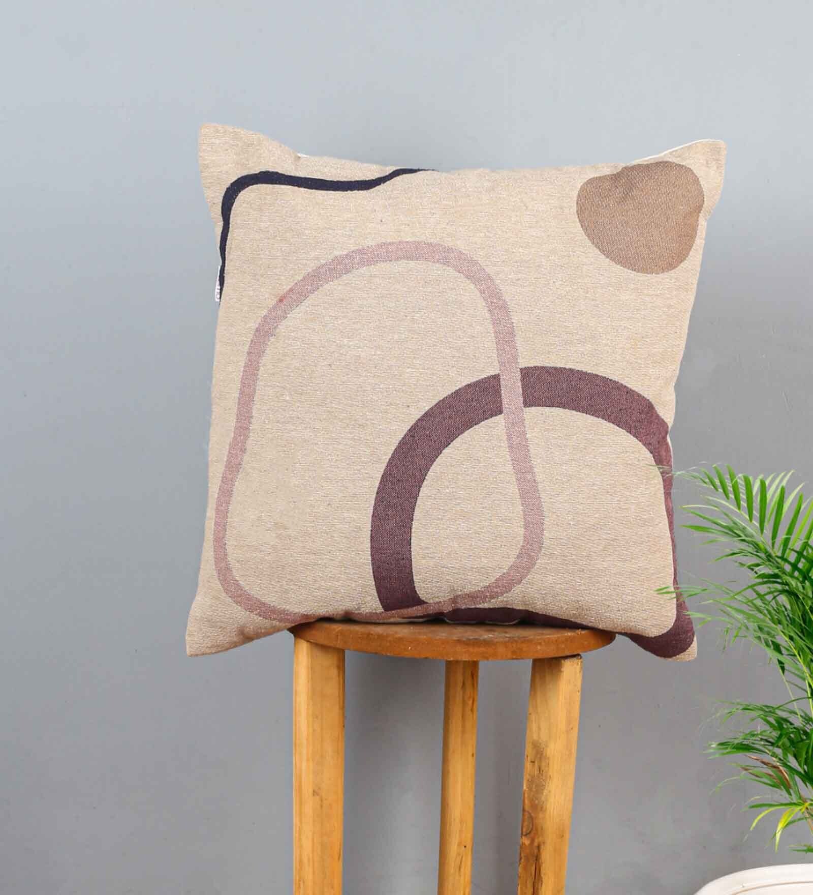 Multi Woven Jacquard Abstract 18X18 Inches Cushion Cover