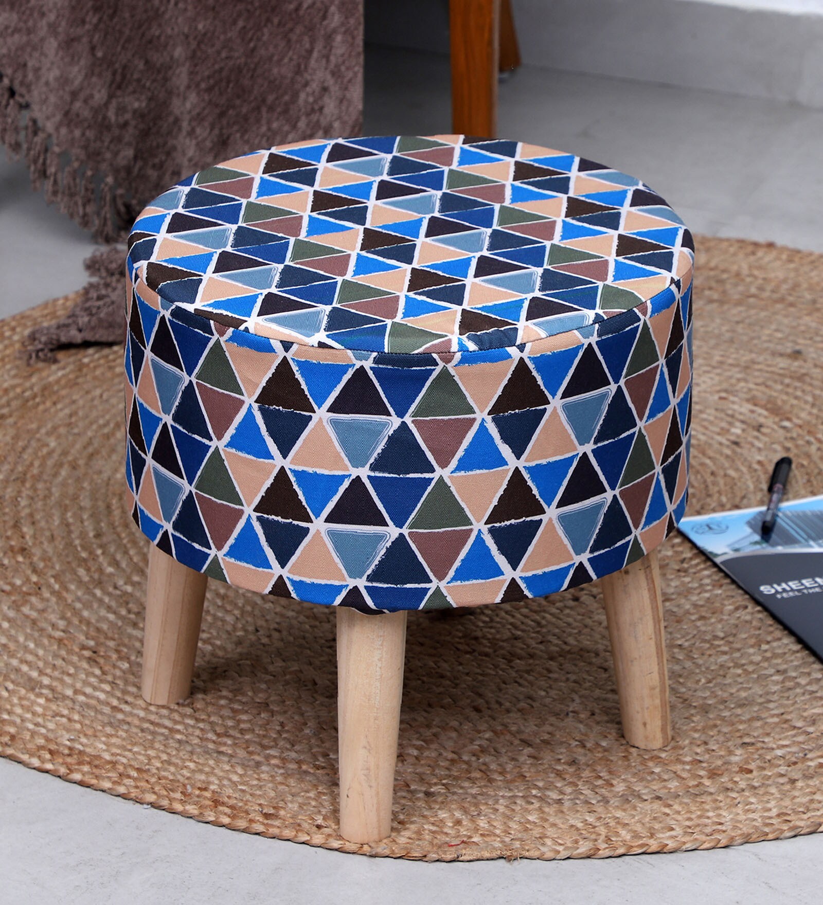 Multiangle Fabric Seating Stool in Multi Colour Multiangle Fabric Seating Stool in Multi Colour