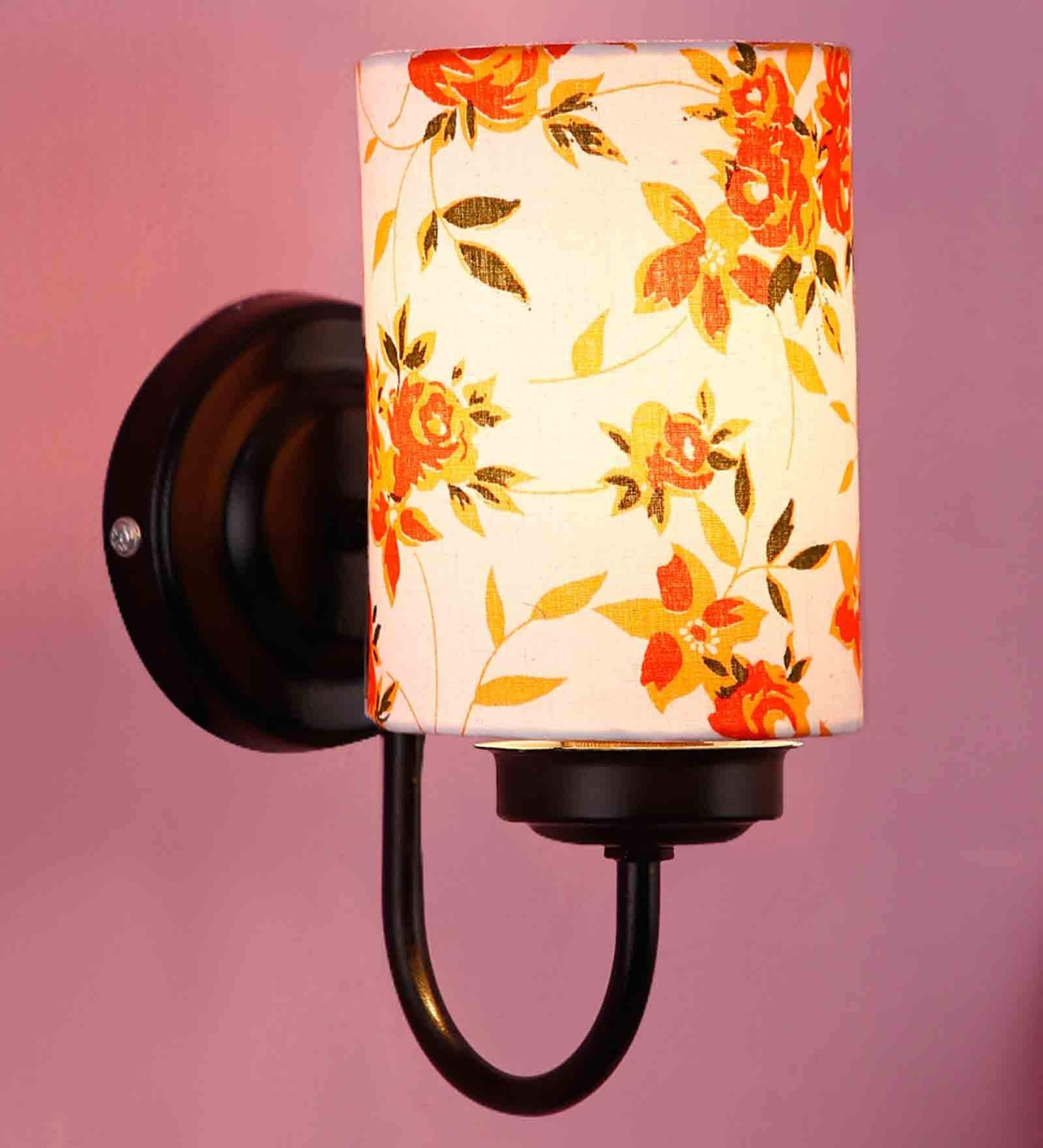 Multicolor  cotton wall mounted lamp with Black Base
