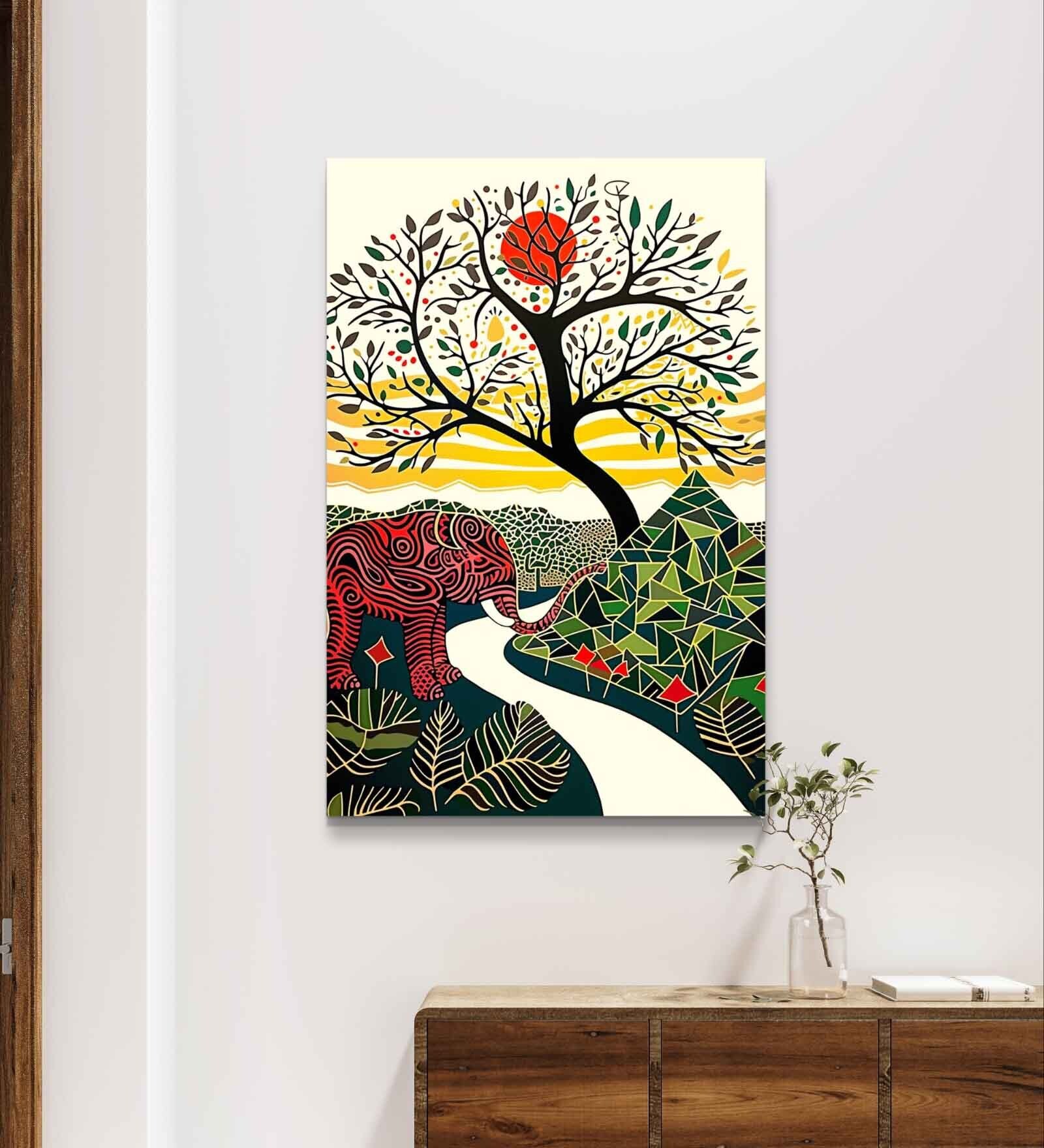 Multicolor  Gond Heritage Gallery  Portrait Painting