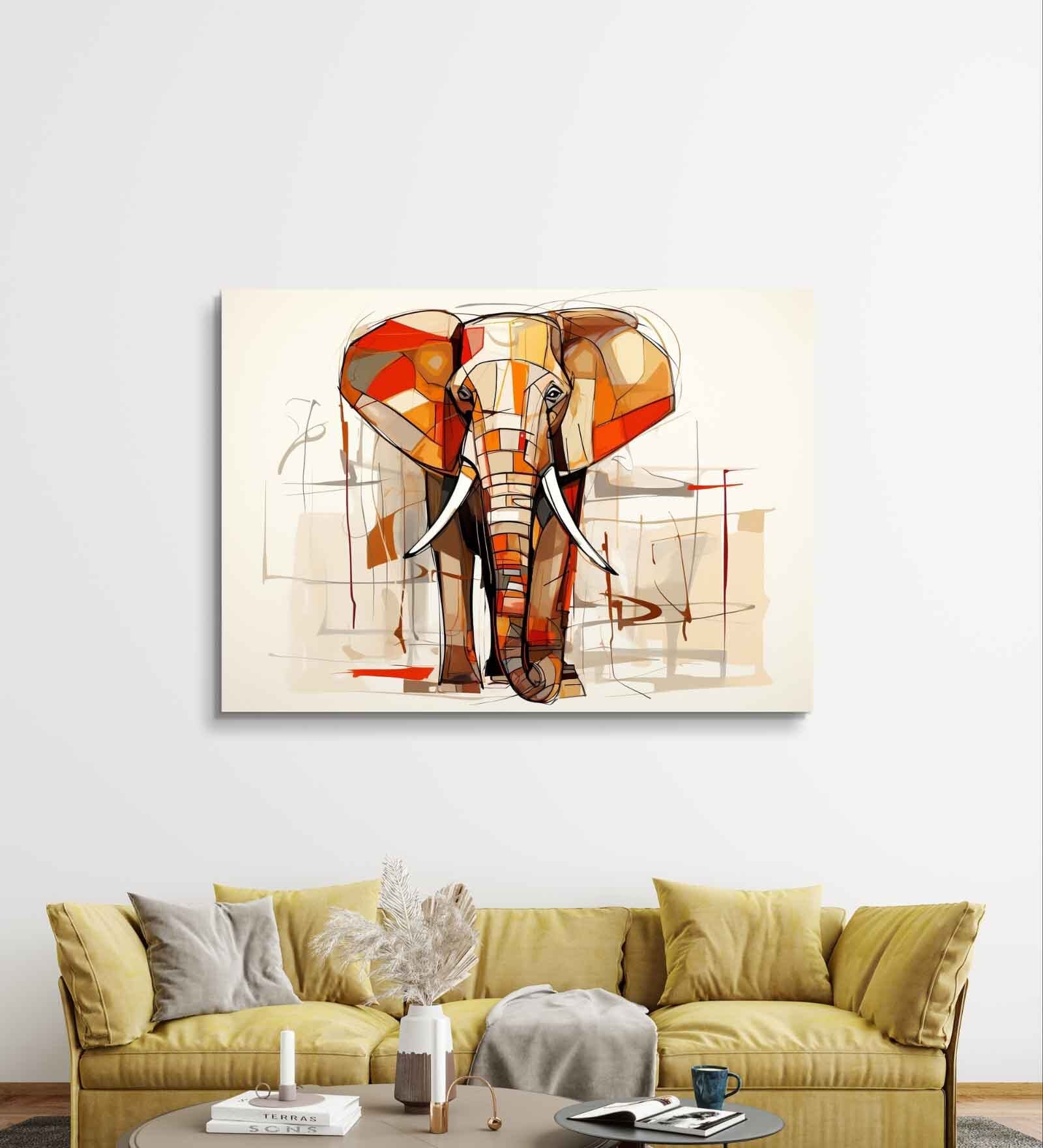 Multicolor  Mystic Elephant Gallery  Landscape Painting