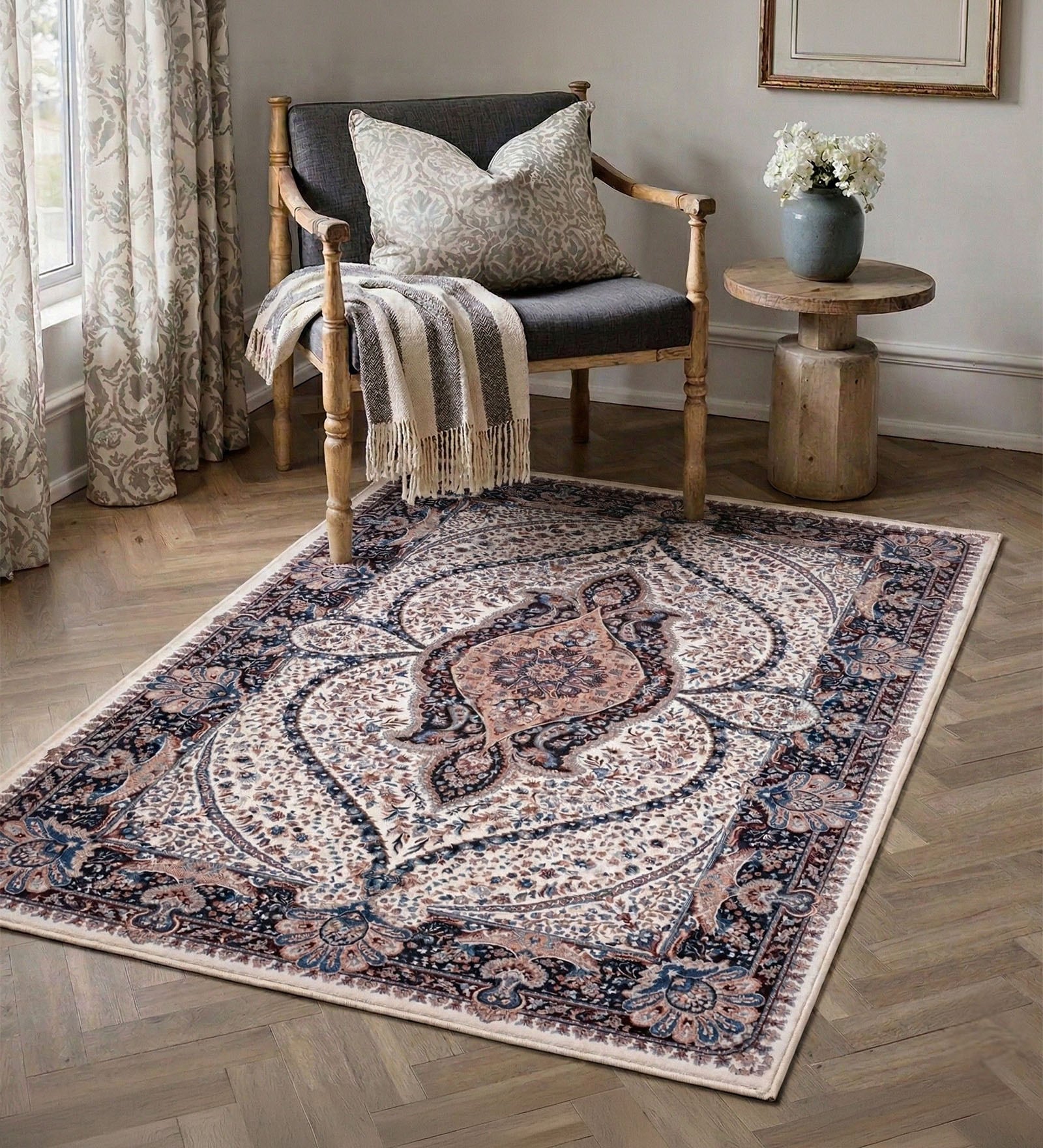 Multicolor Silk 5 X 3 Feet Abstract  Rectangle Carpet
