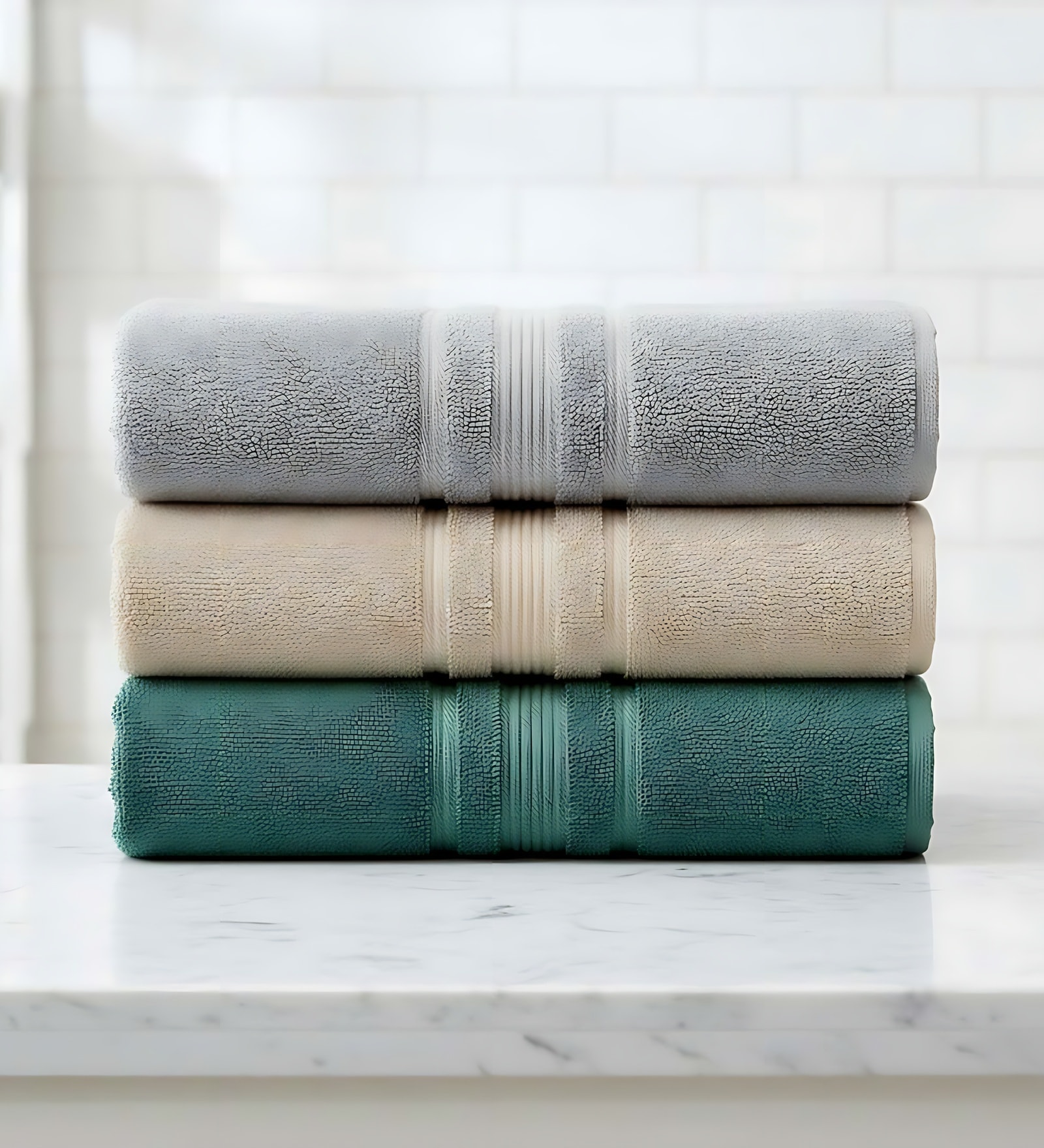 Multicolor Soft Cotton 500 GSM Solid Bath Towel Pack Of 3