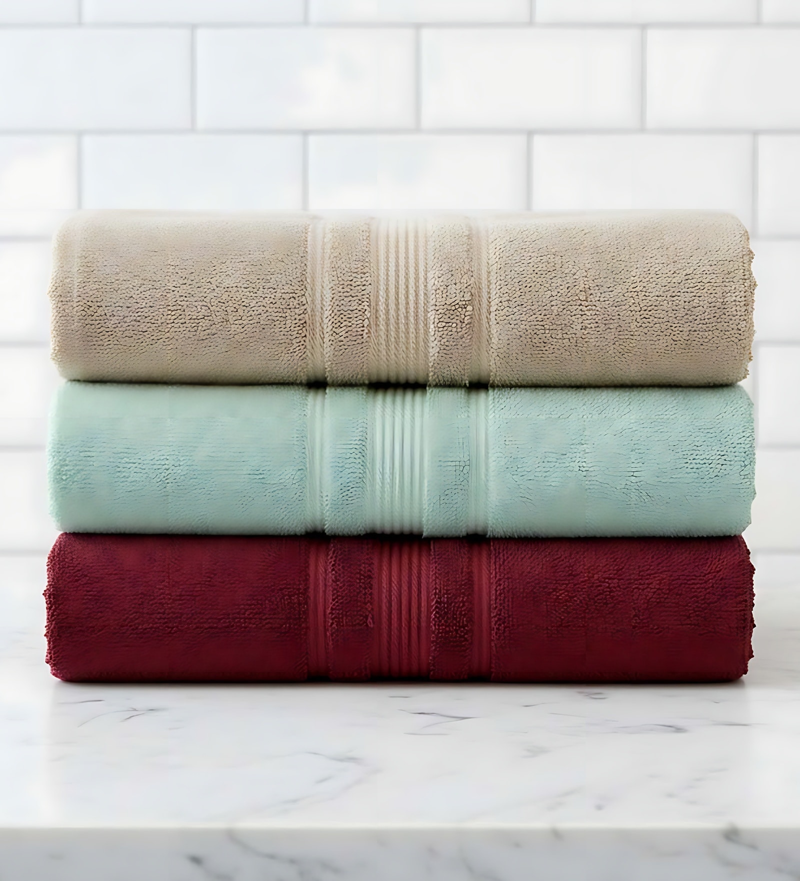 Multicolor Soft Cotton 500 GSM Solid Bath Towel Pack Of 3