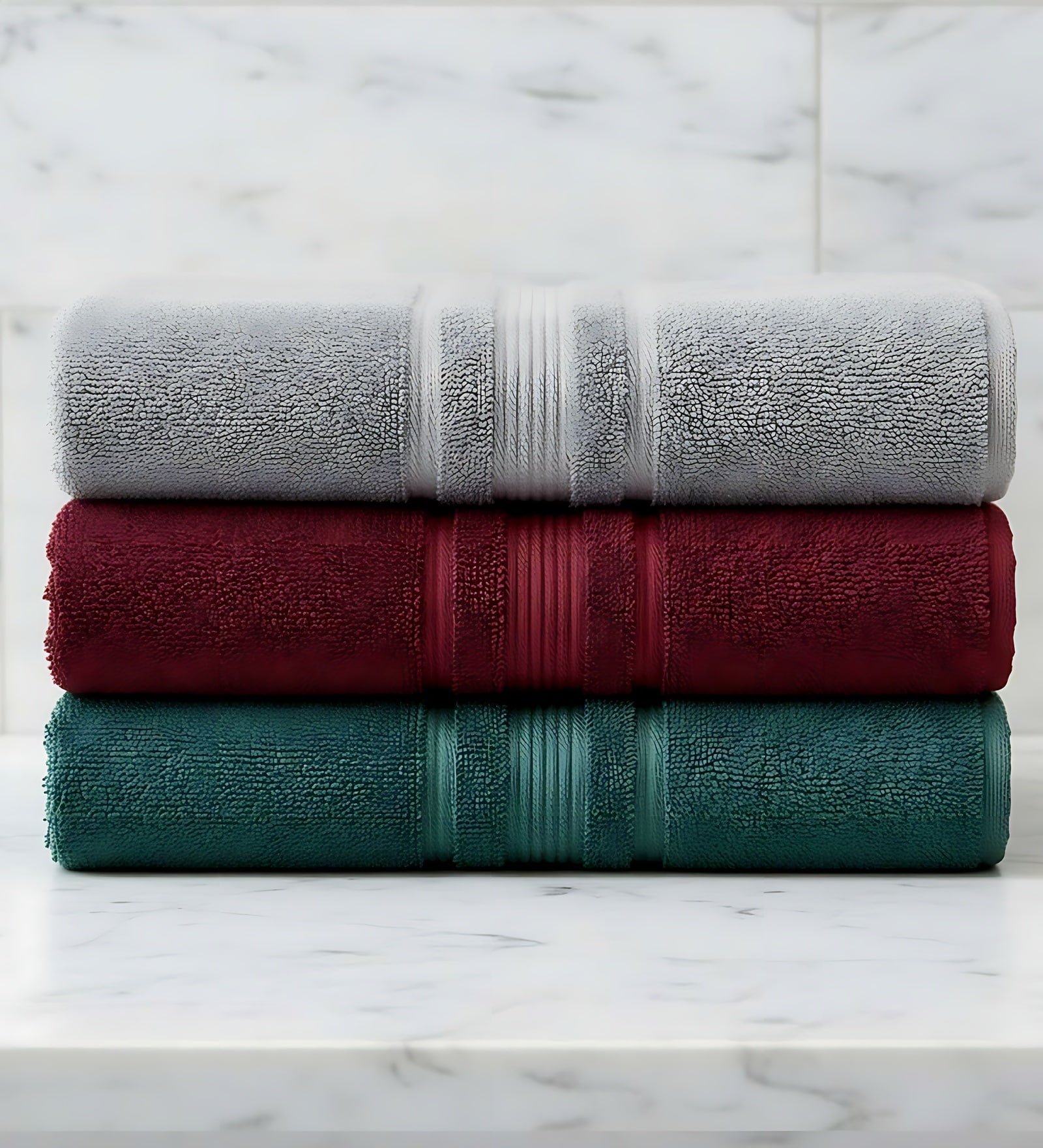 Multicolor Soft Cotton 500 GSM Solid Bath Towel Pack Of 3