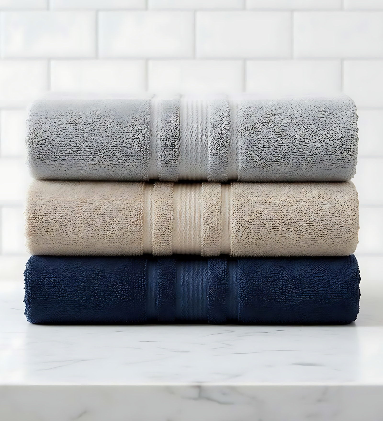 Multicolor Soft Cotton 500 GSM Solid Bath Towel Pack Of 3