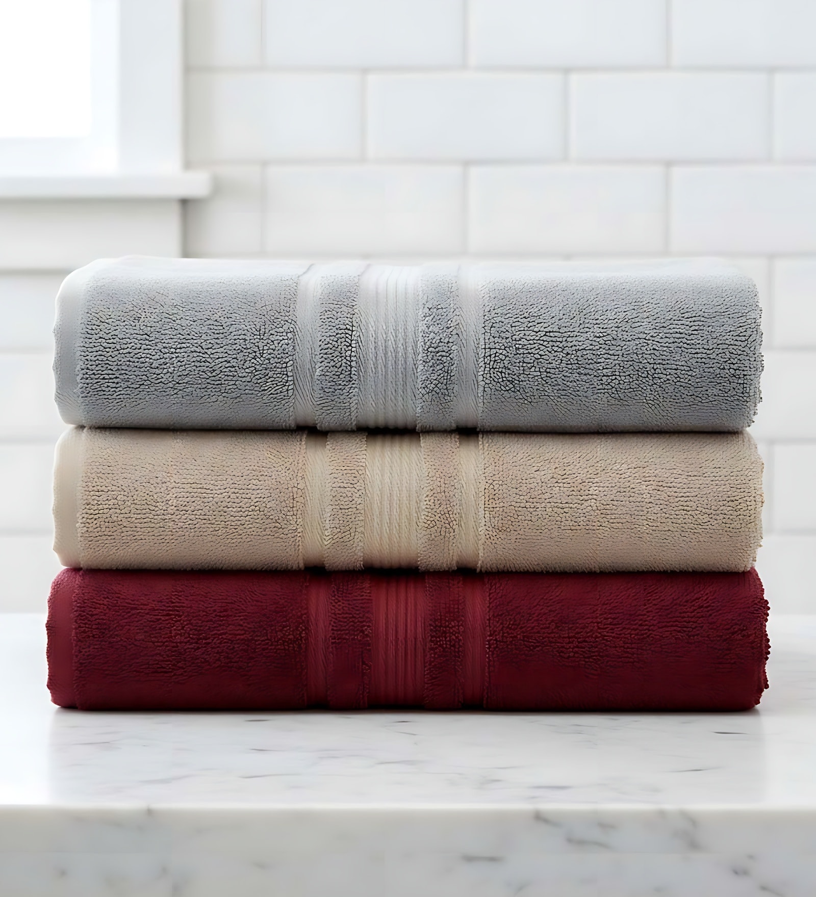 Multicolor Soft Cotton 500 GSM Solid Bath Towel Pack Of 3