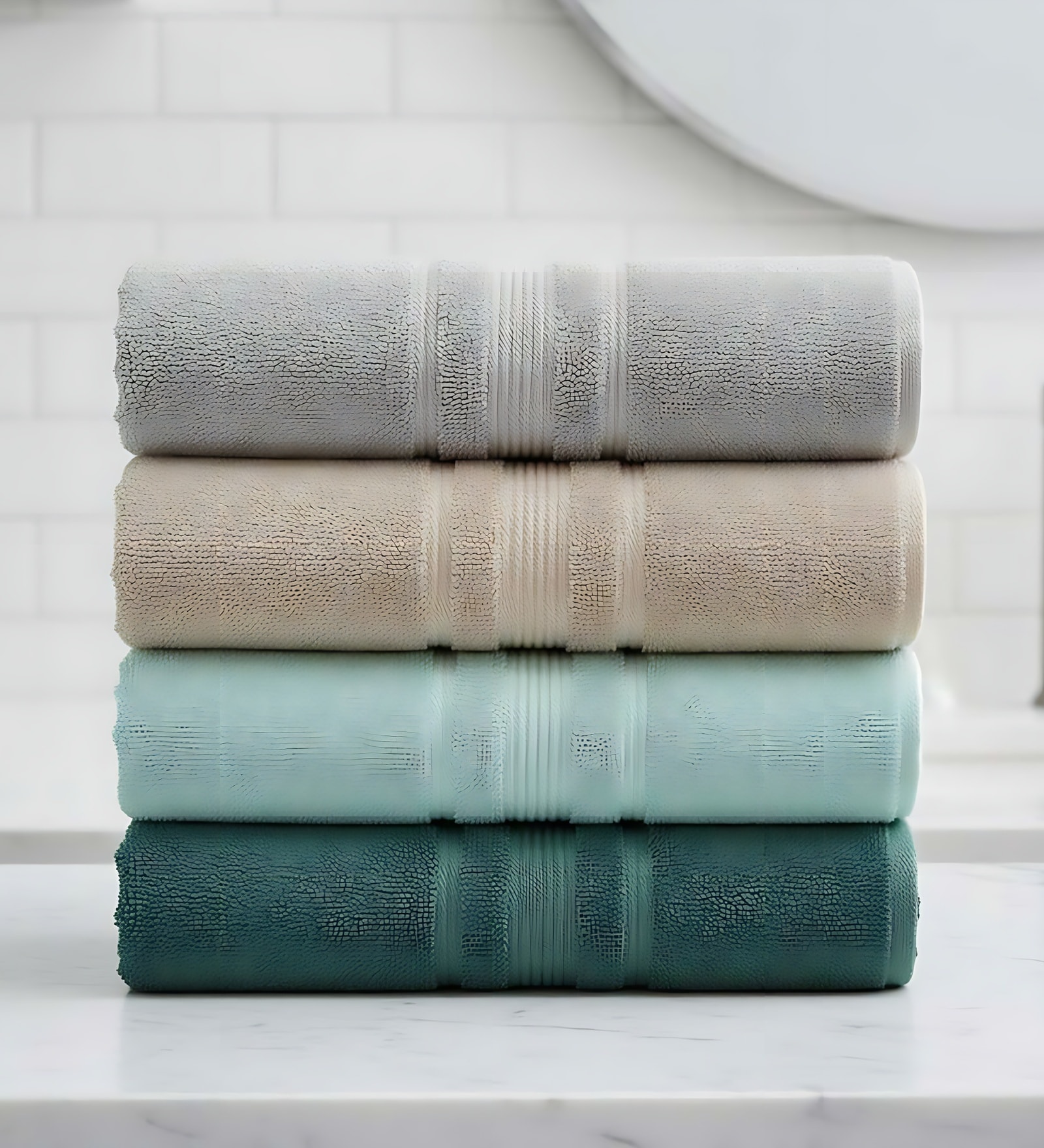 Multicolor Soft Cotton 500 GSM Solid Bath Towel Pack Of 4