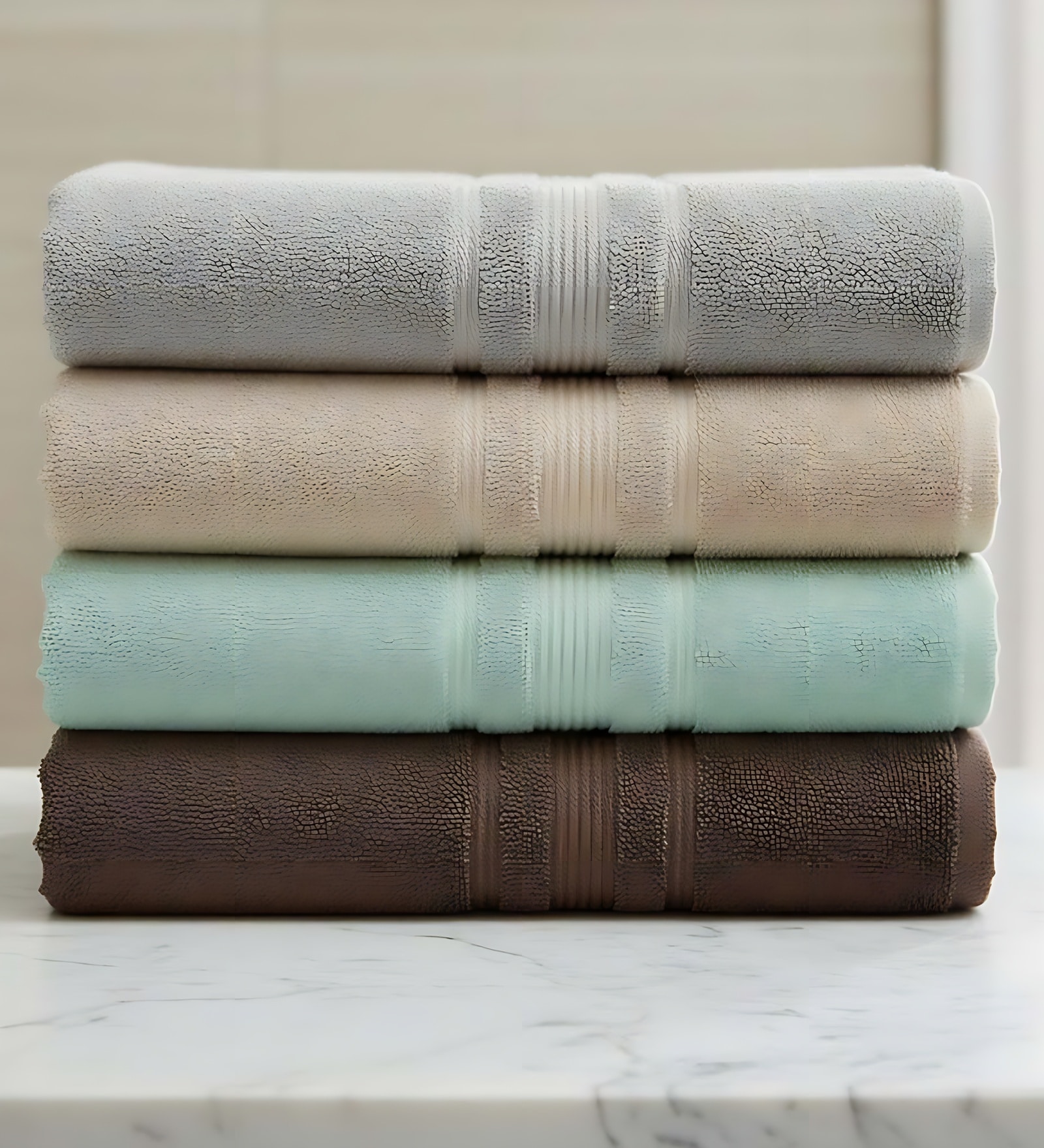 Multicolor Soft Cotton 500 GSM Solid Bath Towel Pack Of 4