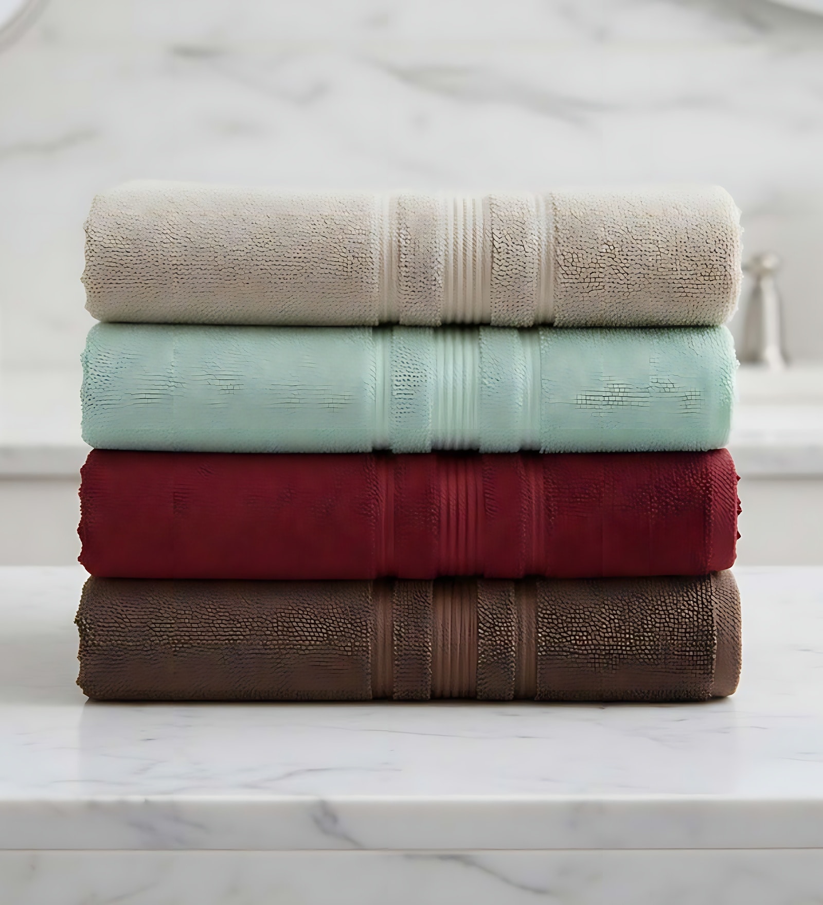 Multicolor Soft Cotton 500 GSM Solid Bath Towel Pack Of 4