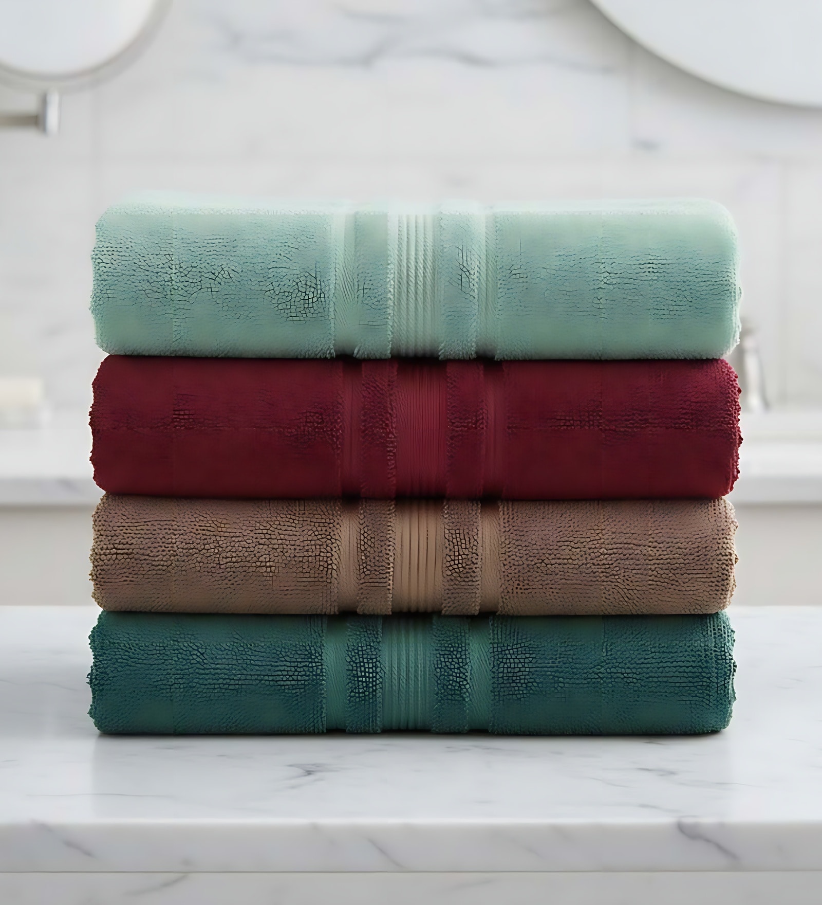 Multicolor Soft Cotton 500 GSM Solid Bath Towel Pack Of 4