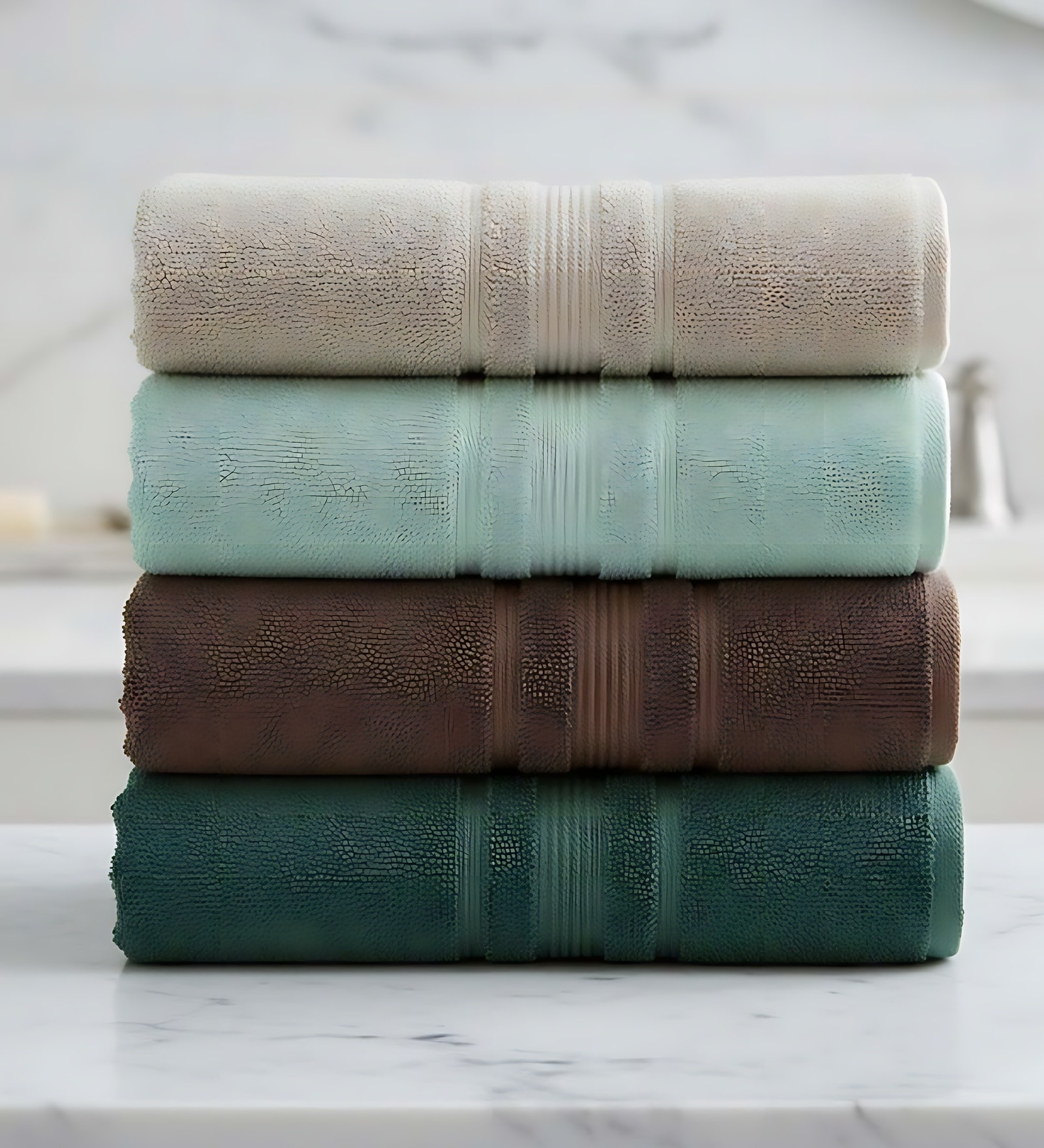 Multicolor Soft Cotton 500 GSM Solid Bath Towel Pack Of 4