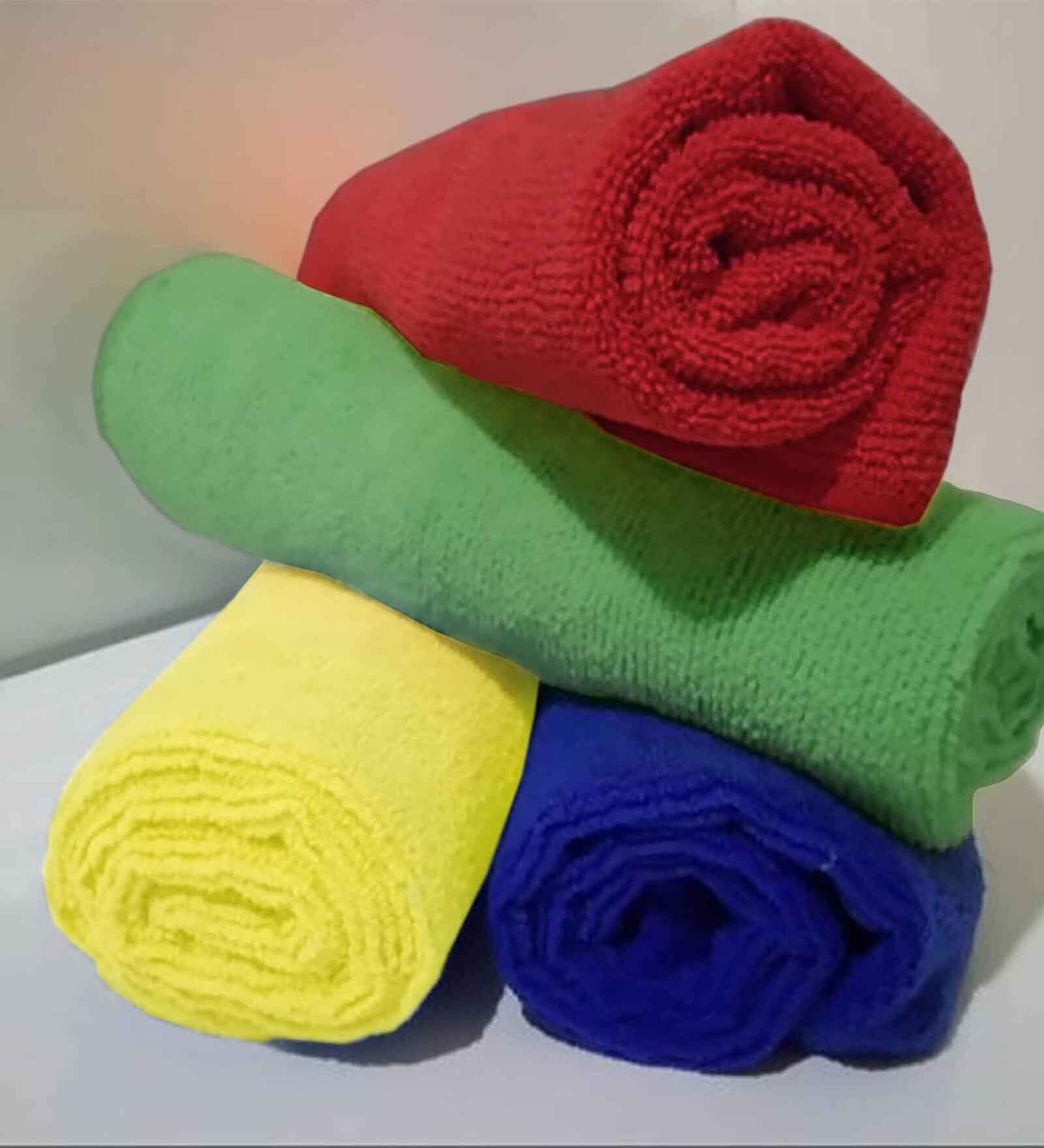 Multicolor 100% Cotton Solid 250 GSM Multipurpose Towels (Set of 4)