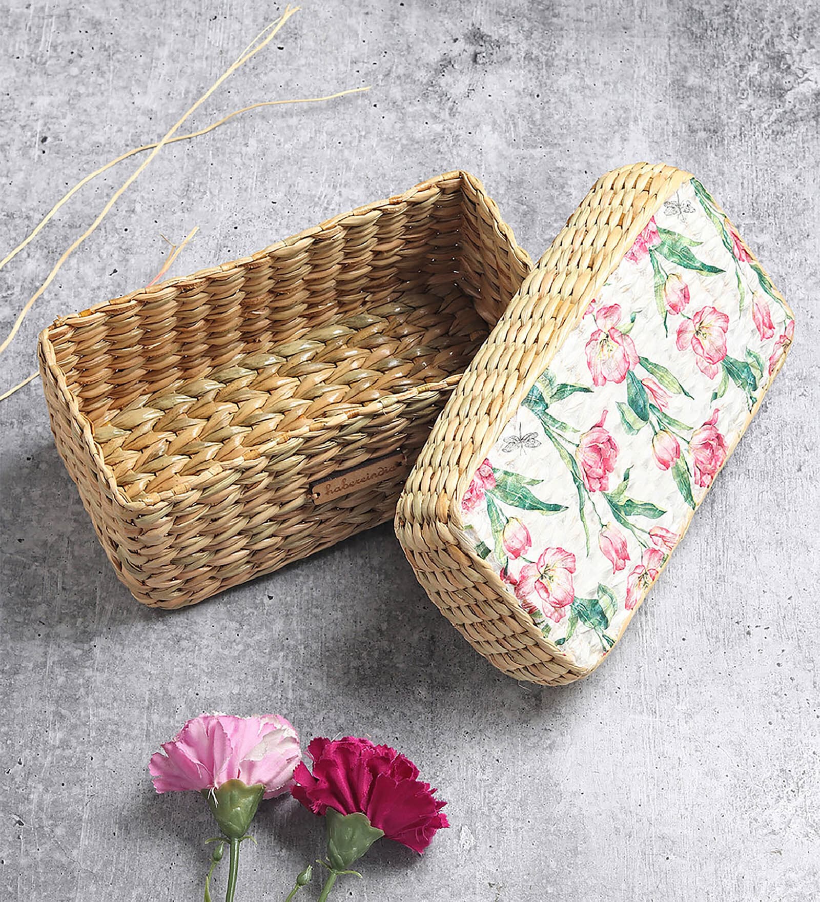Multicolor  Seagrass Solid 10.24 x 5.91 Inches Storage Basket
