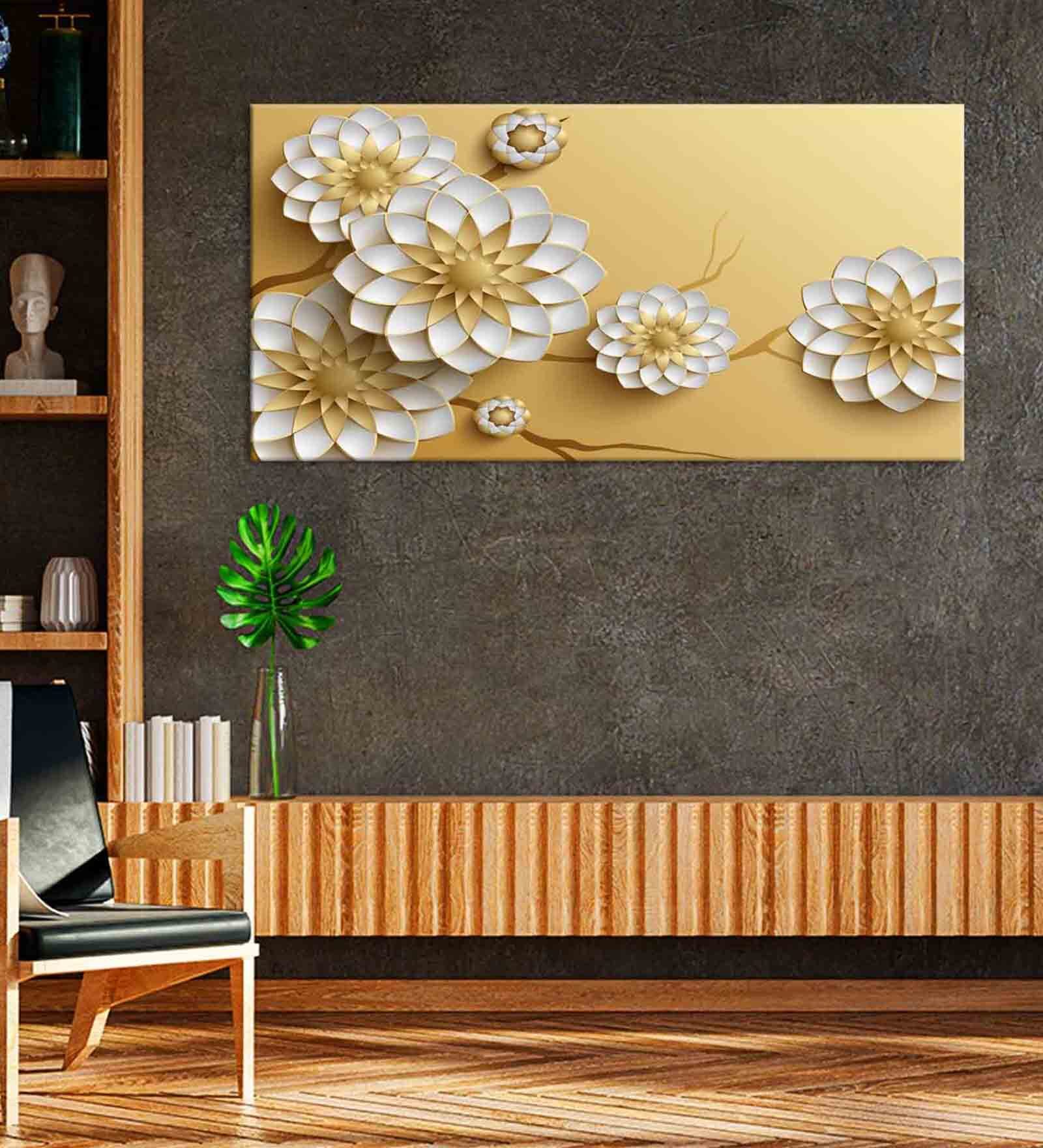 Graphic Nature Multicolor Canvas Framed Floral Art Print