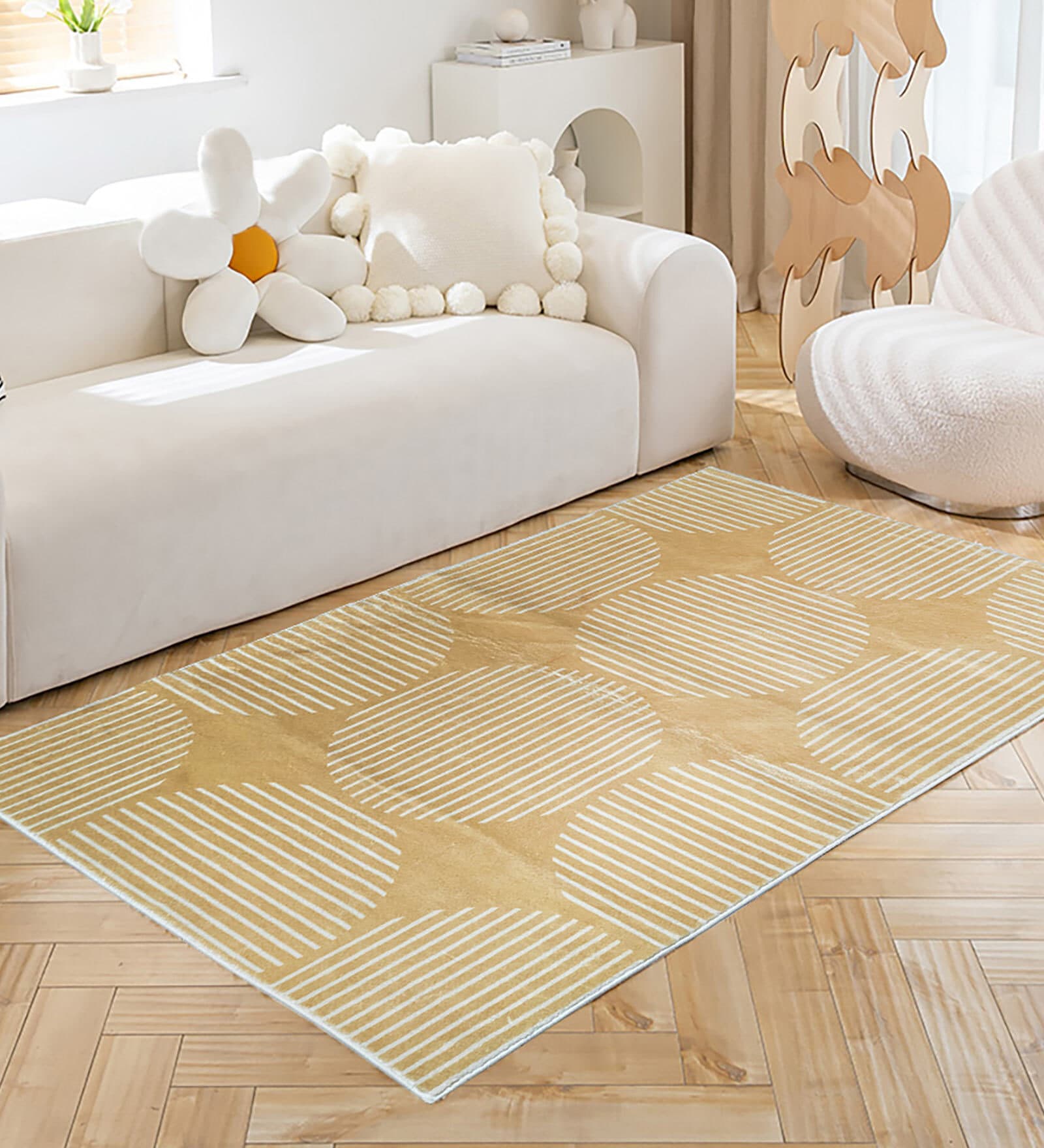 multicolor Abstract 3 ft x 5 ft Machine Made Carpet