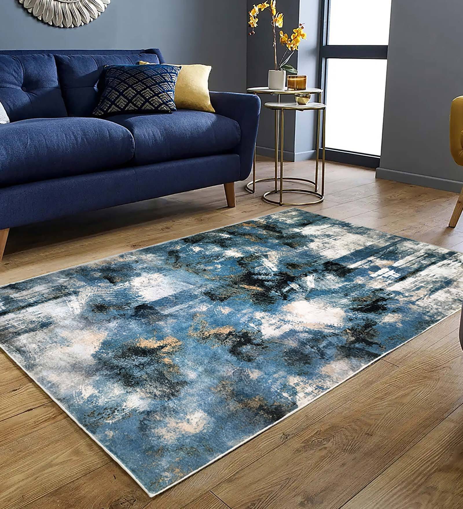 multicolor Abstract 3 ft x 5 ft Machine Made Carpet