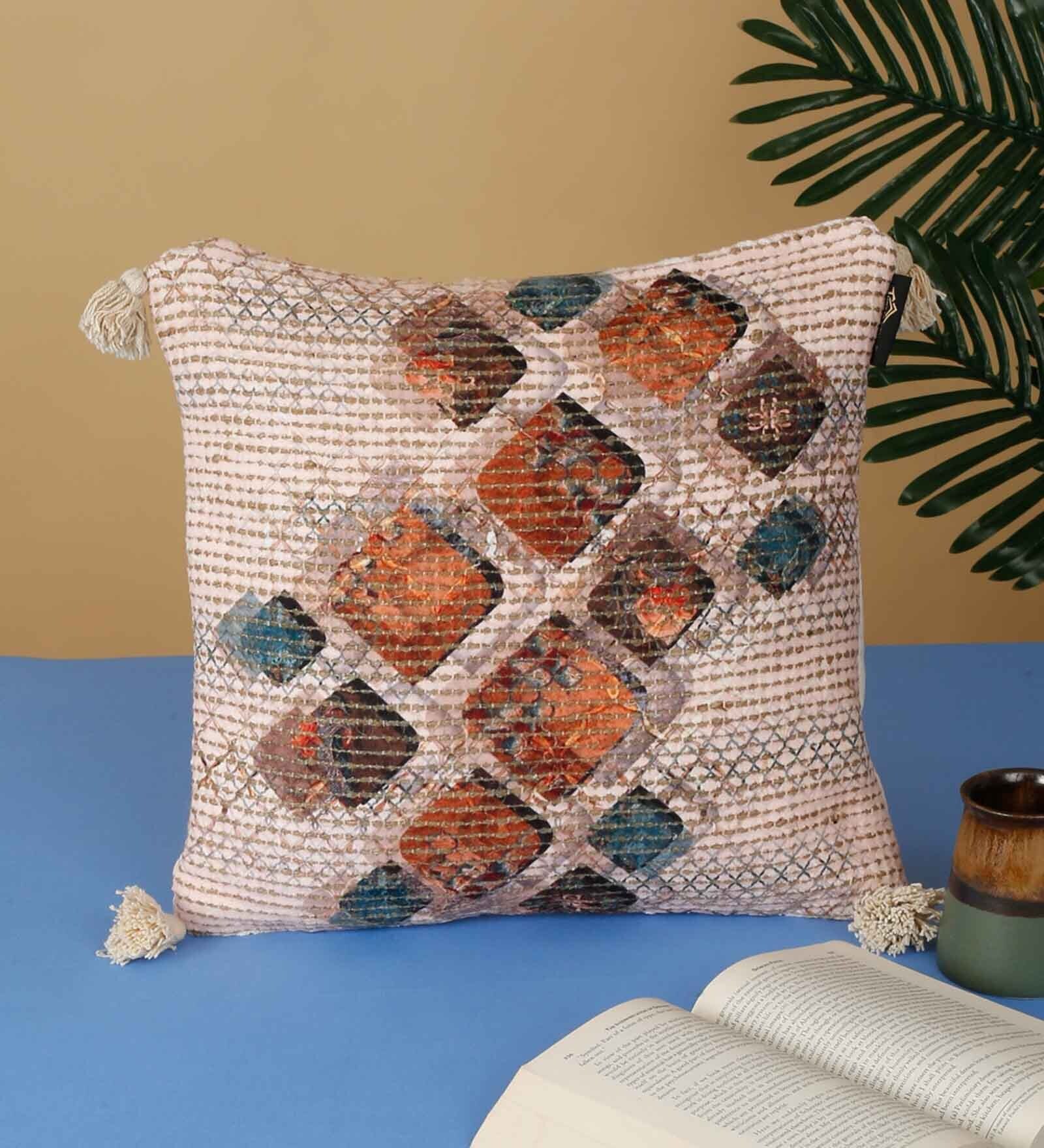 Multicolor Abstract Abstract 16x16 inches Cushion Covers (1 PC)