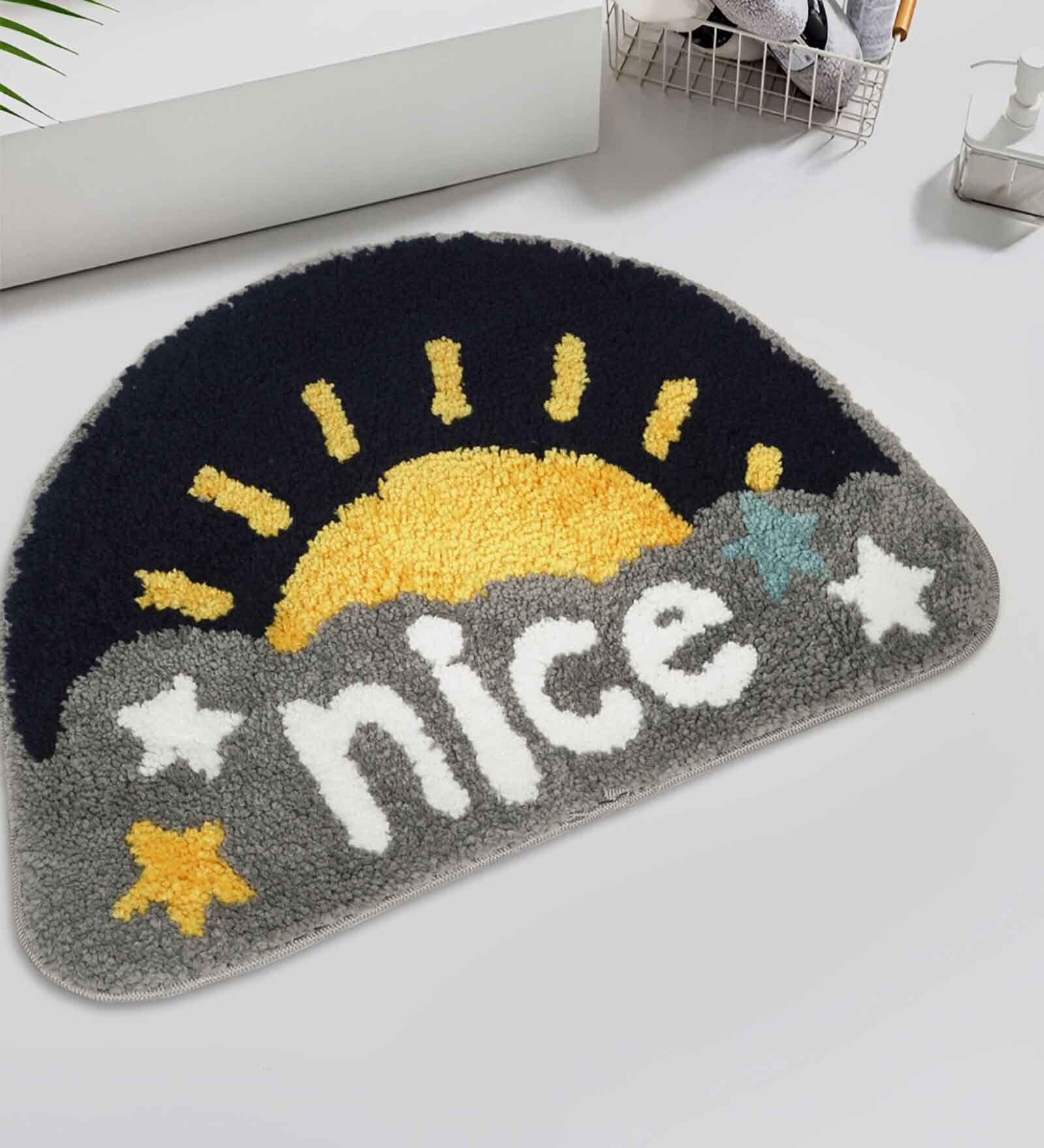 Multicolor Abstract Cotton 24x16 Inches Antiskid Door Mat