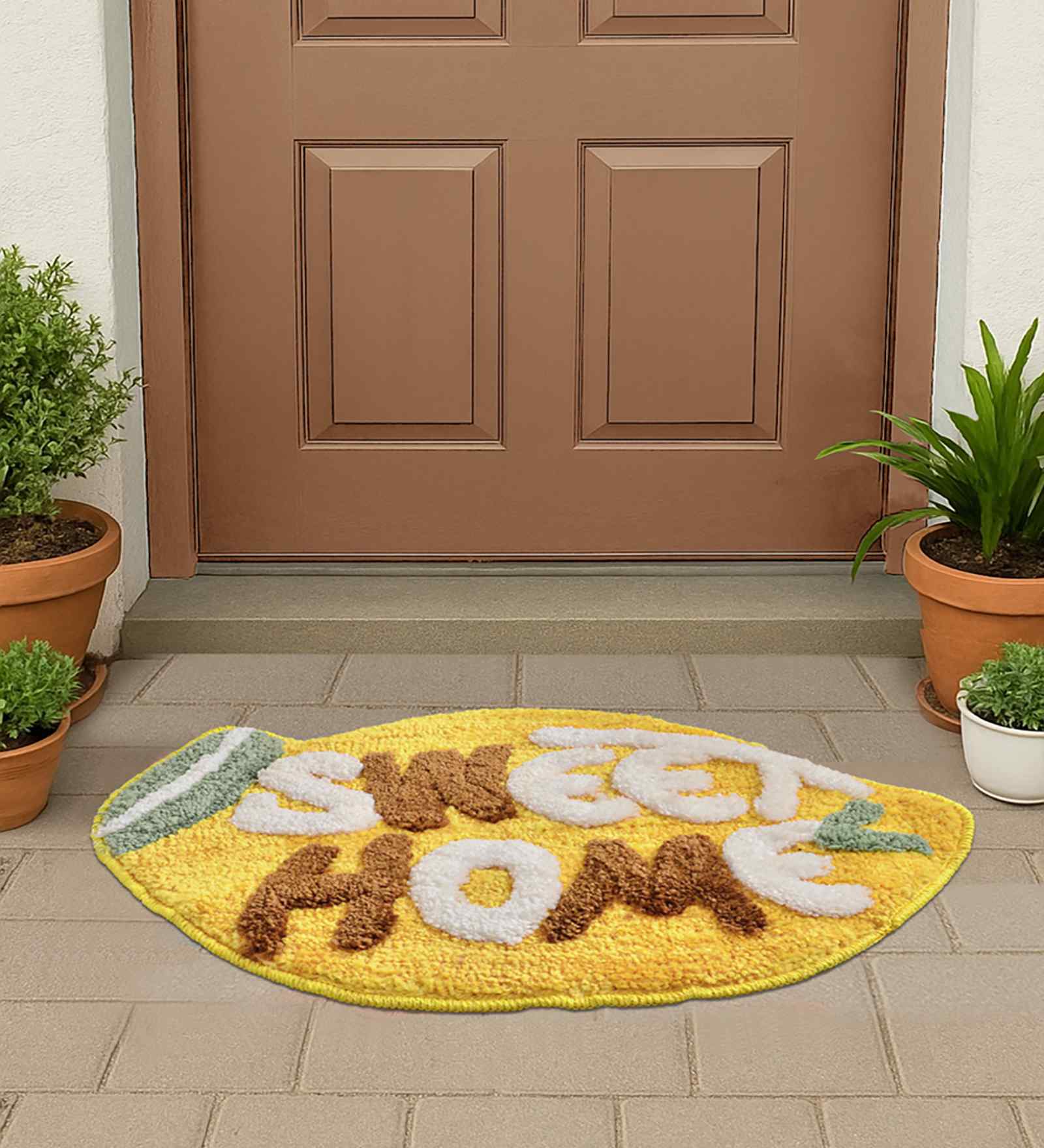 Multicolor Abstract Cotton Blend 24x16 Inches Anti Skid Door Mat