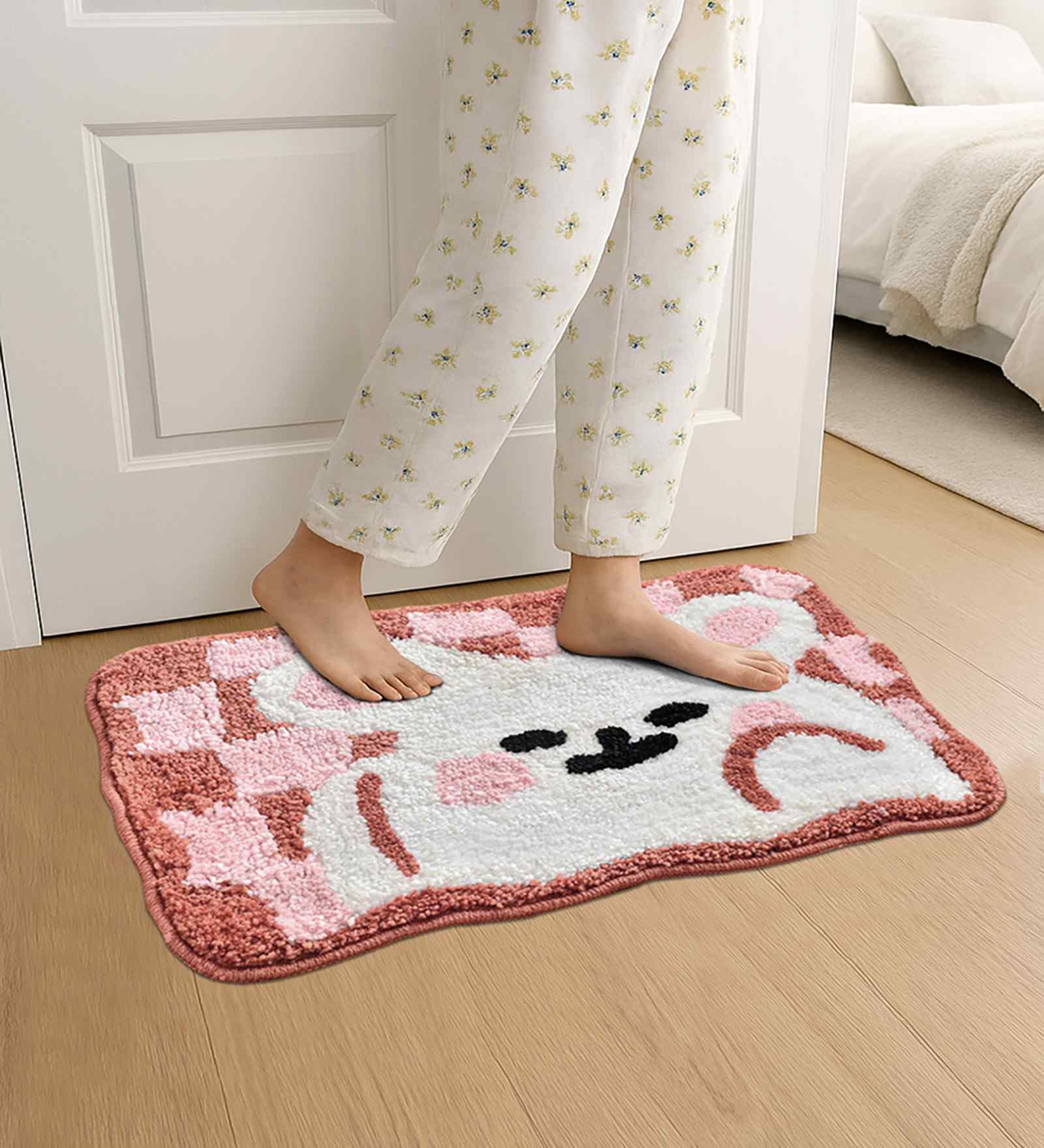 Multicolor Abstract Cotton Blend 24x16 Inches Anti Skid Door Mat