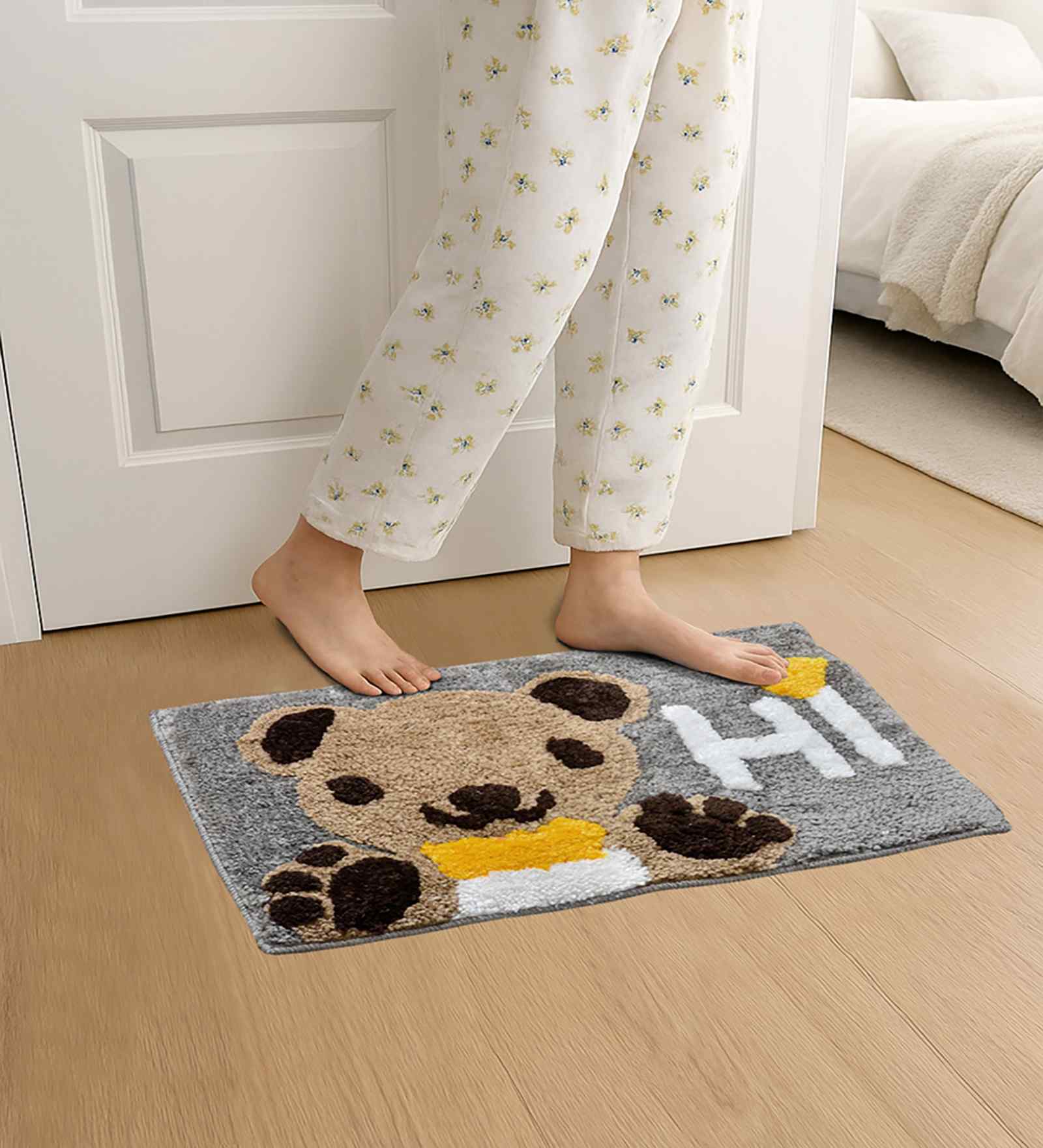Multicolor Abstract Cotton Blend 24x16 Inches Anti Skid Door Mat