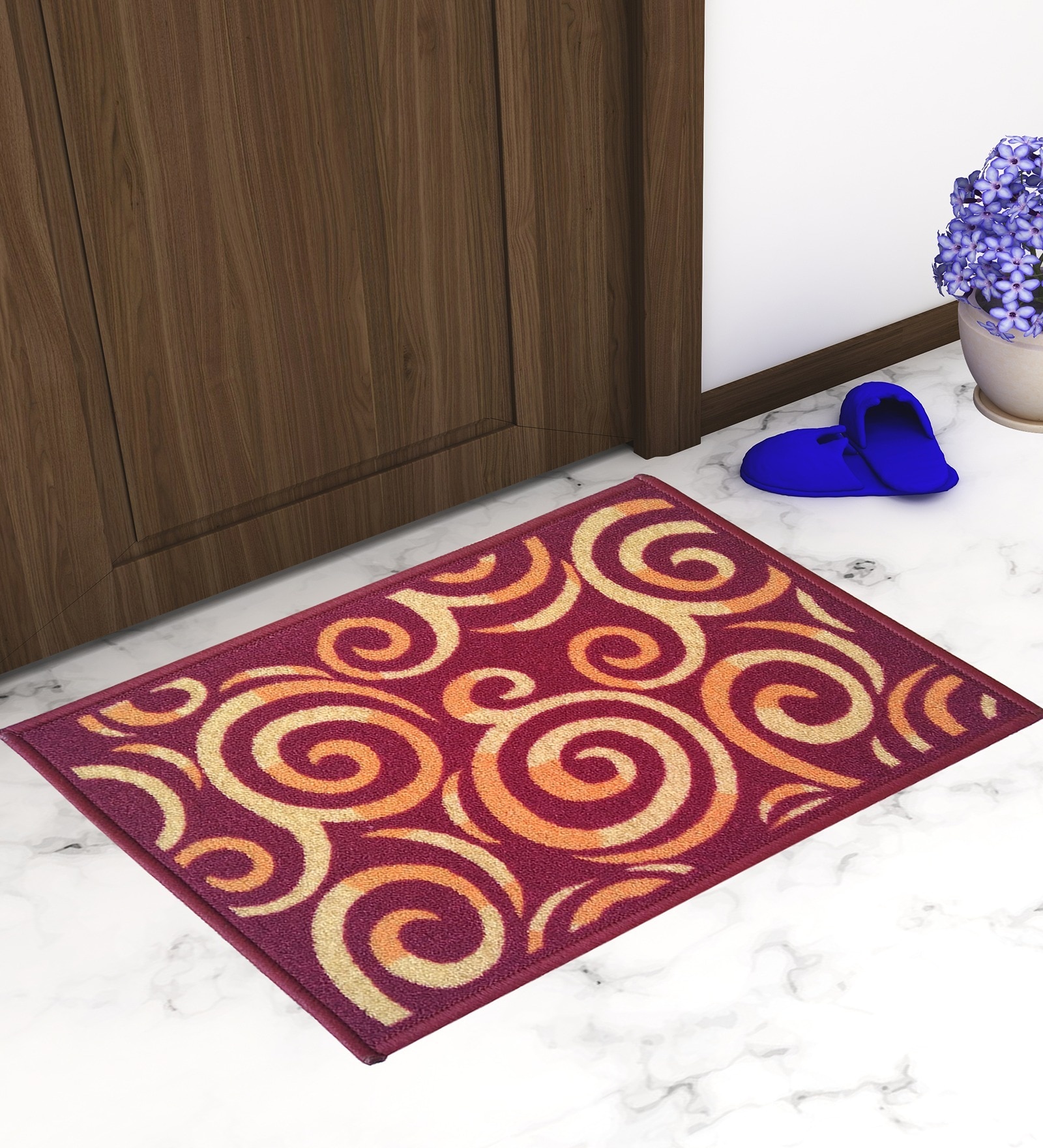 Multicolor Abstract Nylon 14x22 Inches AntiSkid Door Mat