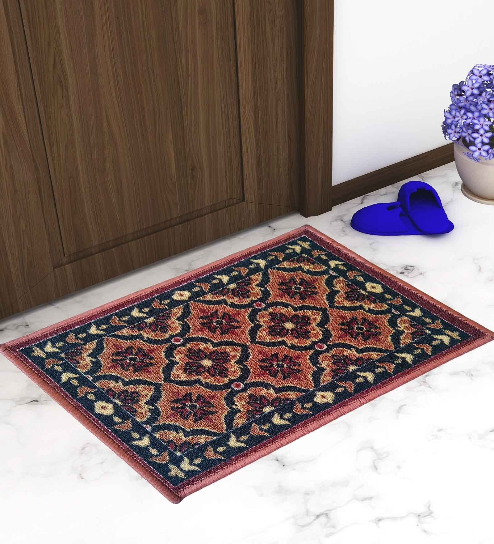 Multicolor Abstract Nylon 14x22 Inches AntiSkid 1 Door Mat