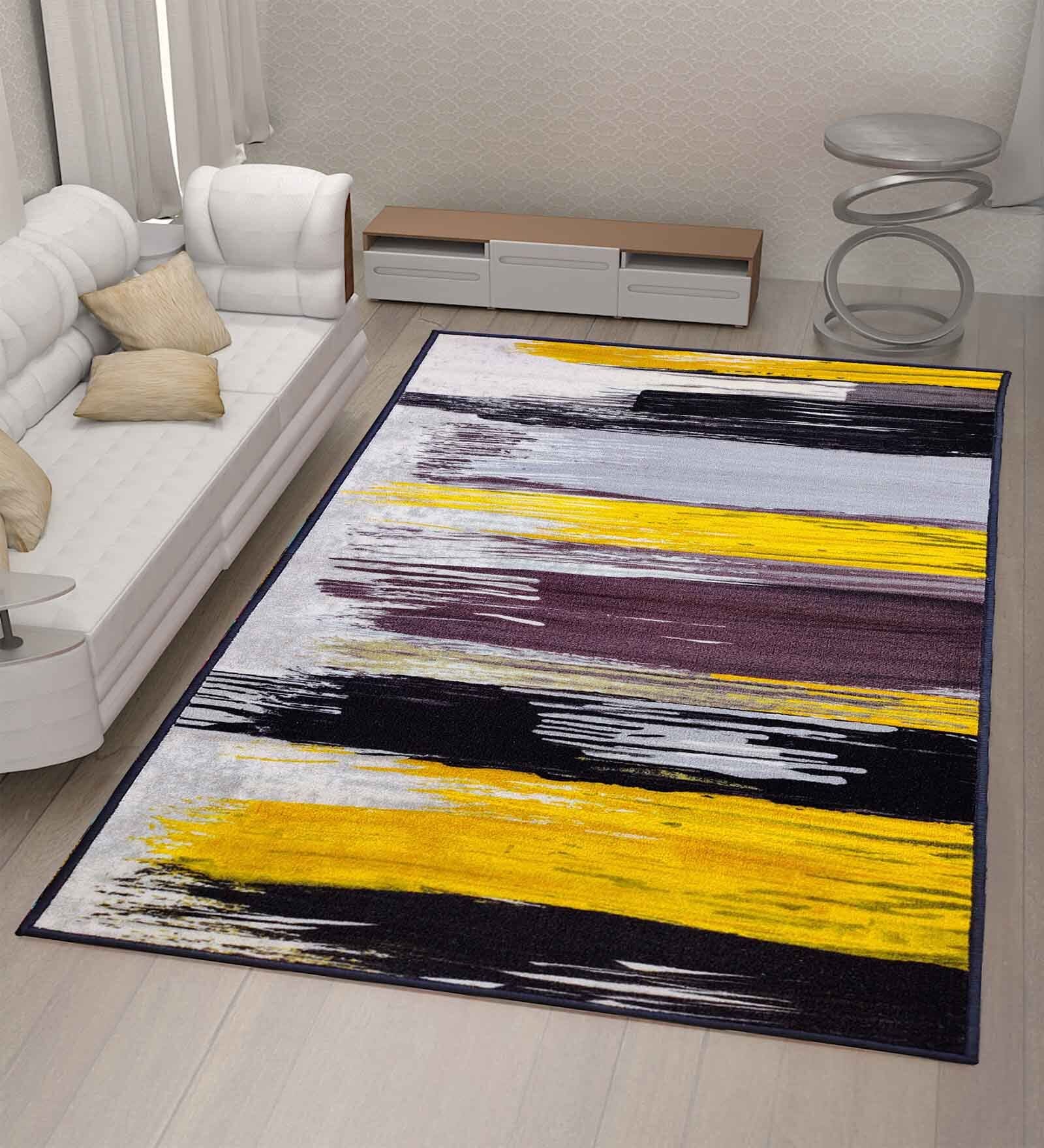 Multicolor Abstract Nylon 5 x 7 Feet Machine Made Carpet