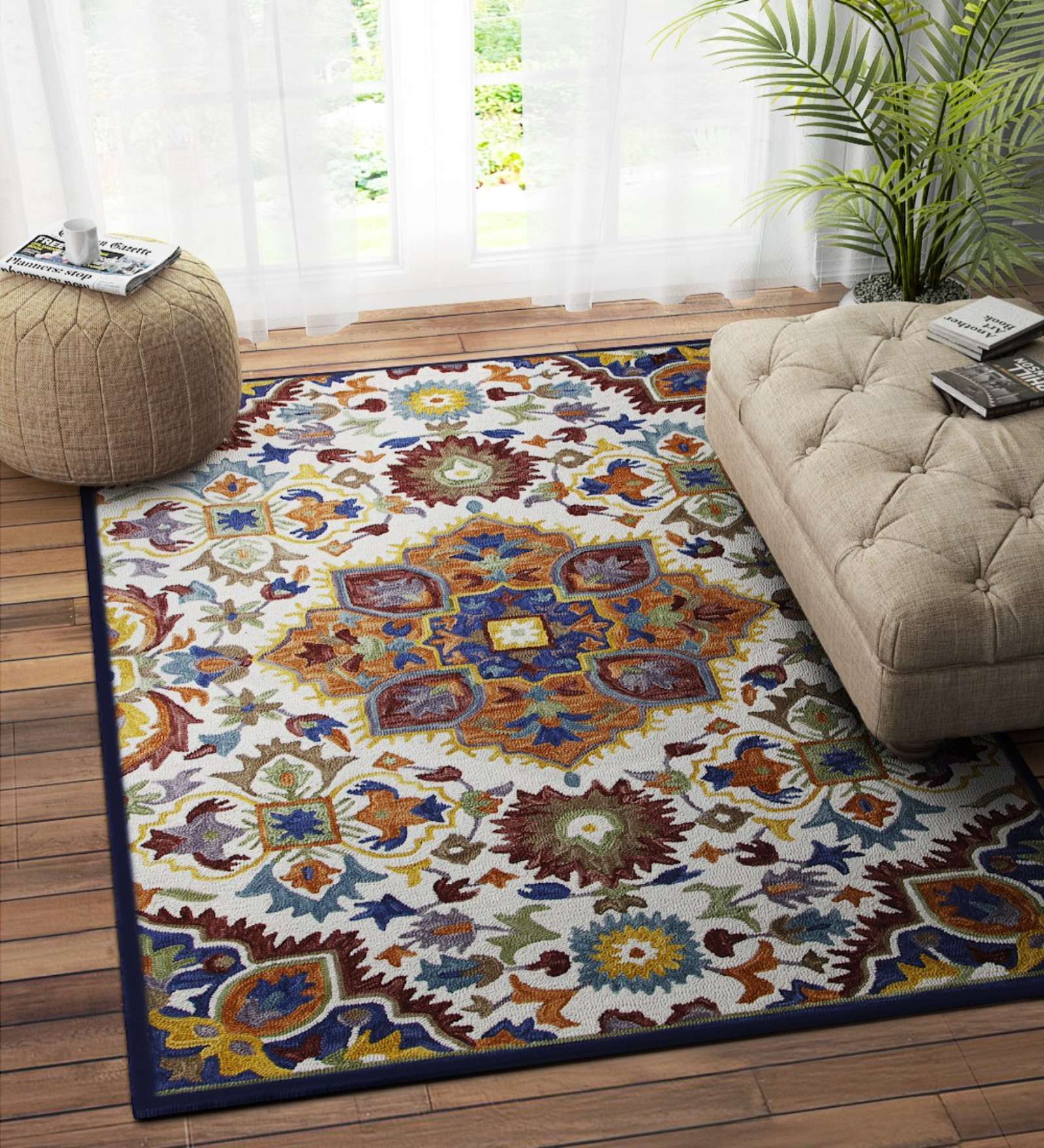 Multicolor Persian Wool 4ft x 6ft Hand Tufted Carpet
