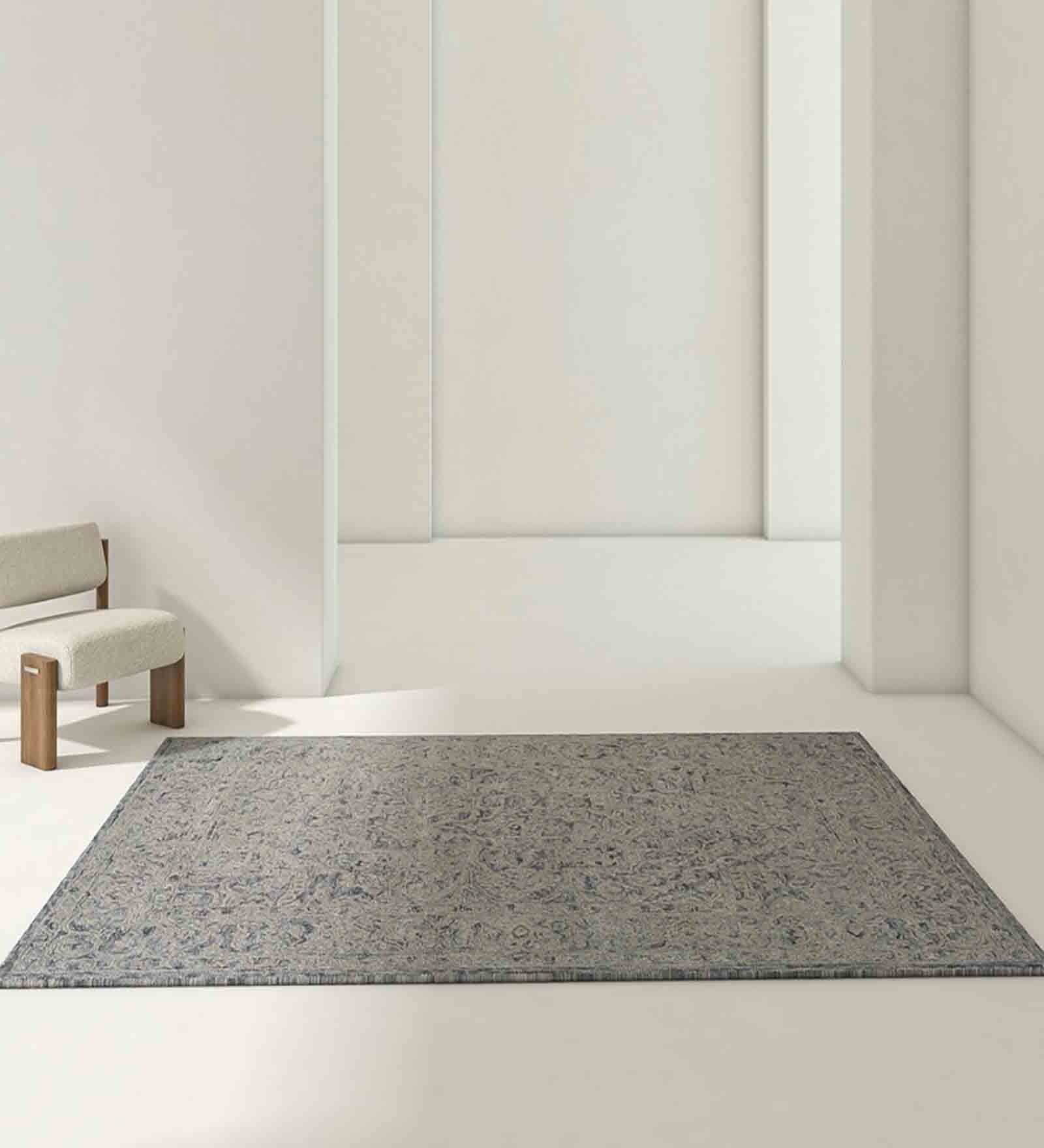 Multicolor Abstract Wool 5 ft X 8 ft Hand Tufted Carpet