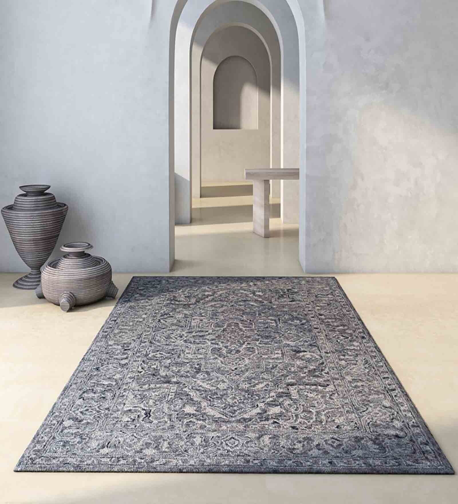 Multicolor Persian Wool 5 ft X 8 ft Hand Tufted Carpet