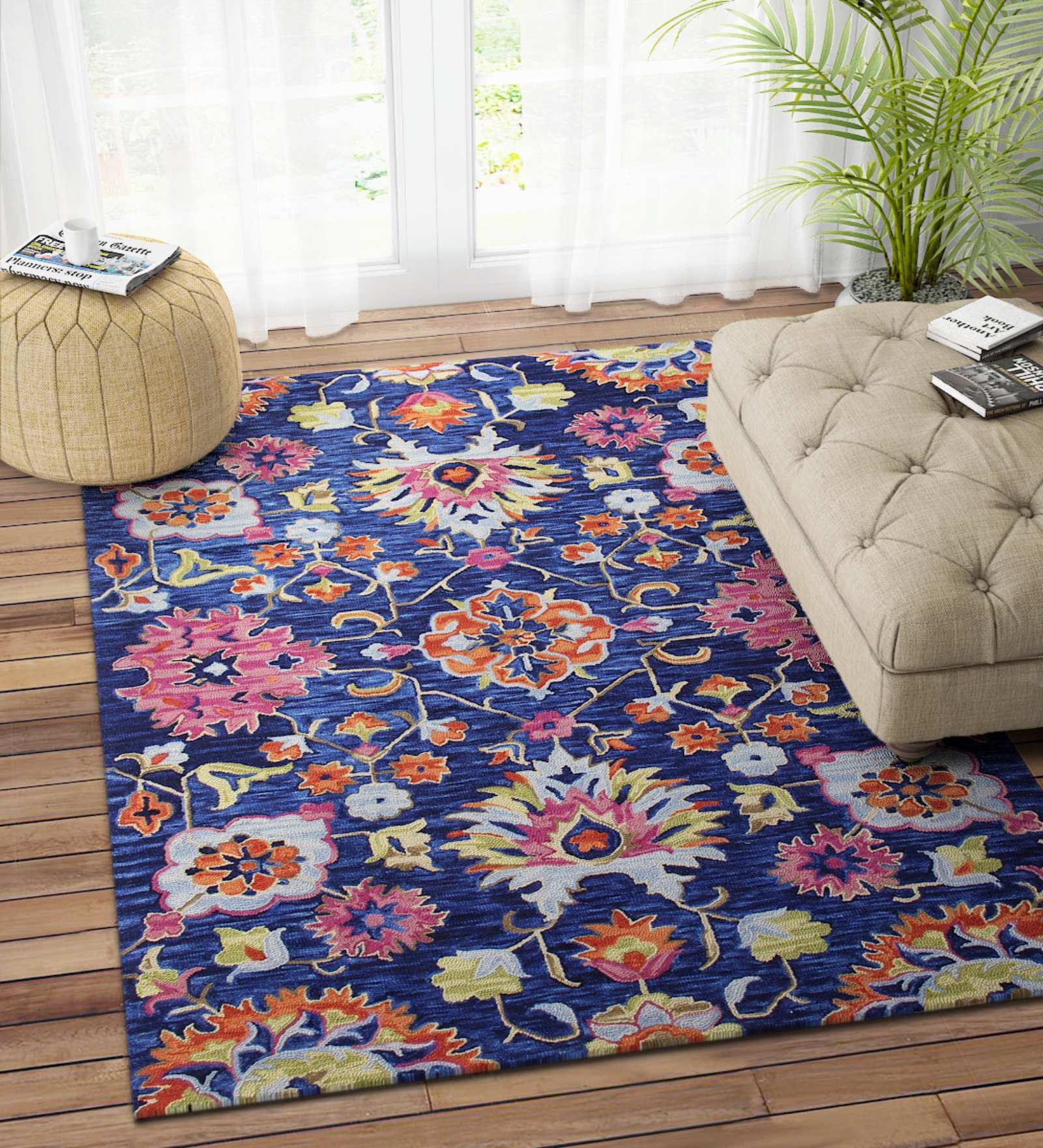 Multicolor Persian Wool 5ft x 8 ft Hand Tufted Carpet