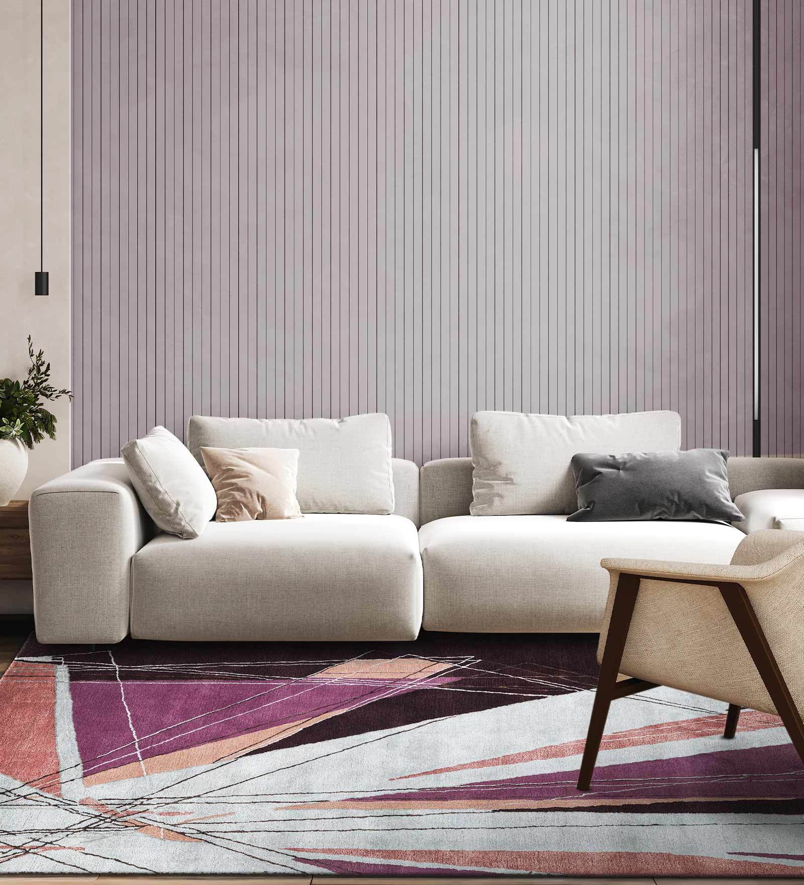 Multicolor Abstract Wool and Cotton 3 ft x 5 ft Hand tufted Carpet