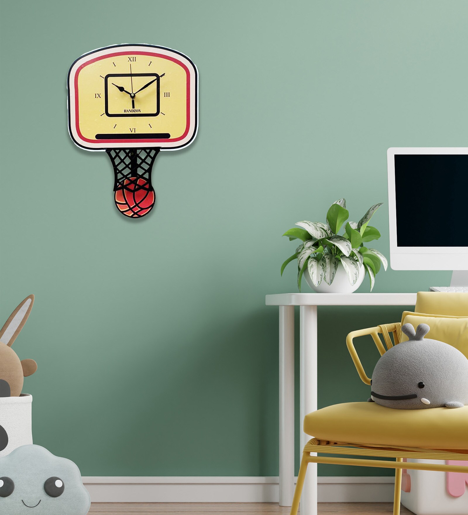 Multicolor Acrylic Bakset Ball Pendulum Clock Multicolor Acrylic Bakset Ball Pendulum Clock