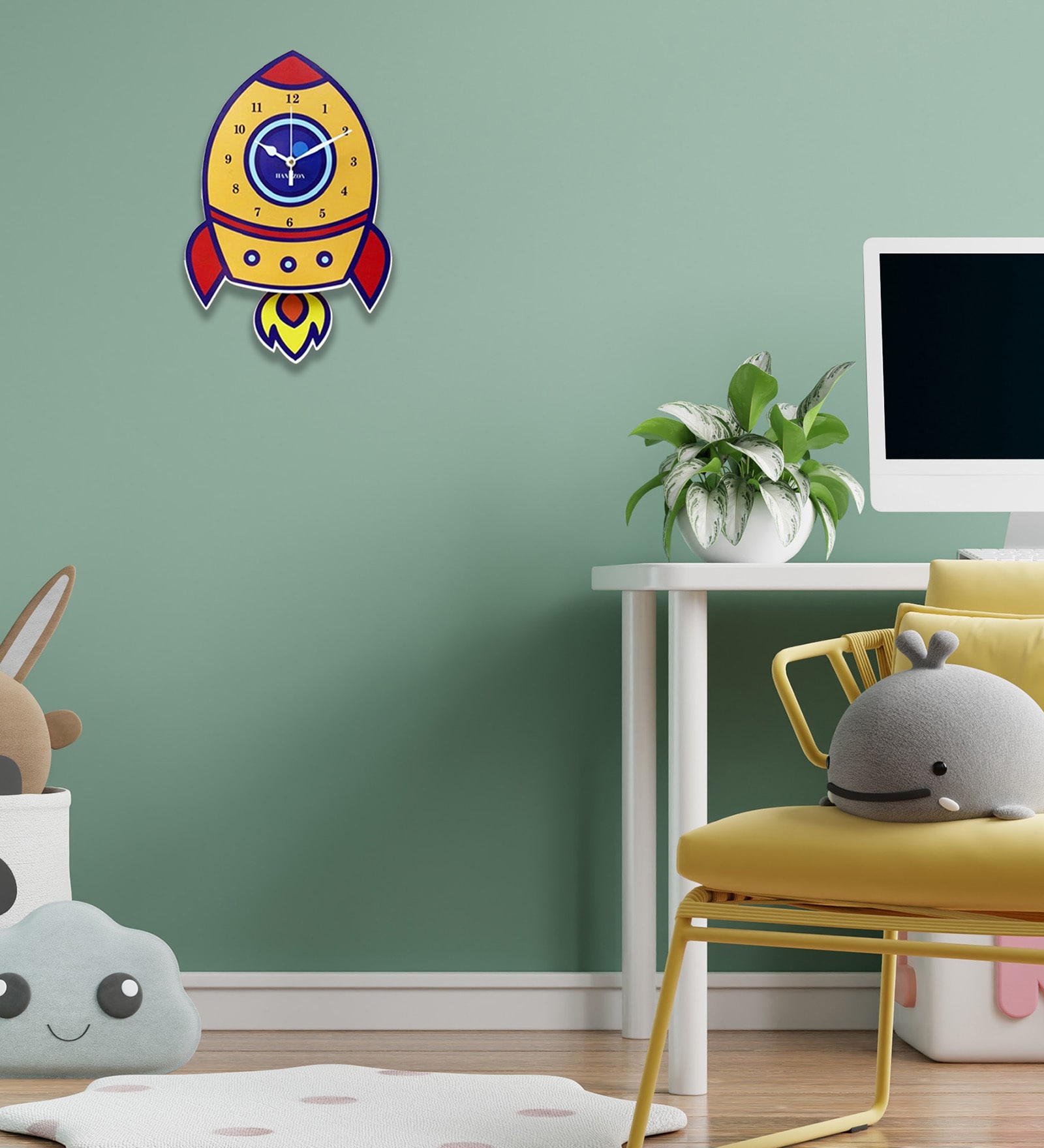 Multicolor Acrylic Rocket Pendulum Clock Multicolor Acrylic Rocket Pendulum Clock