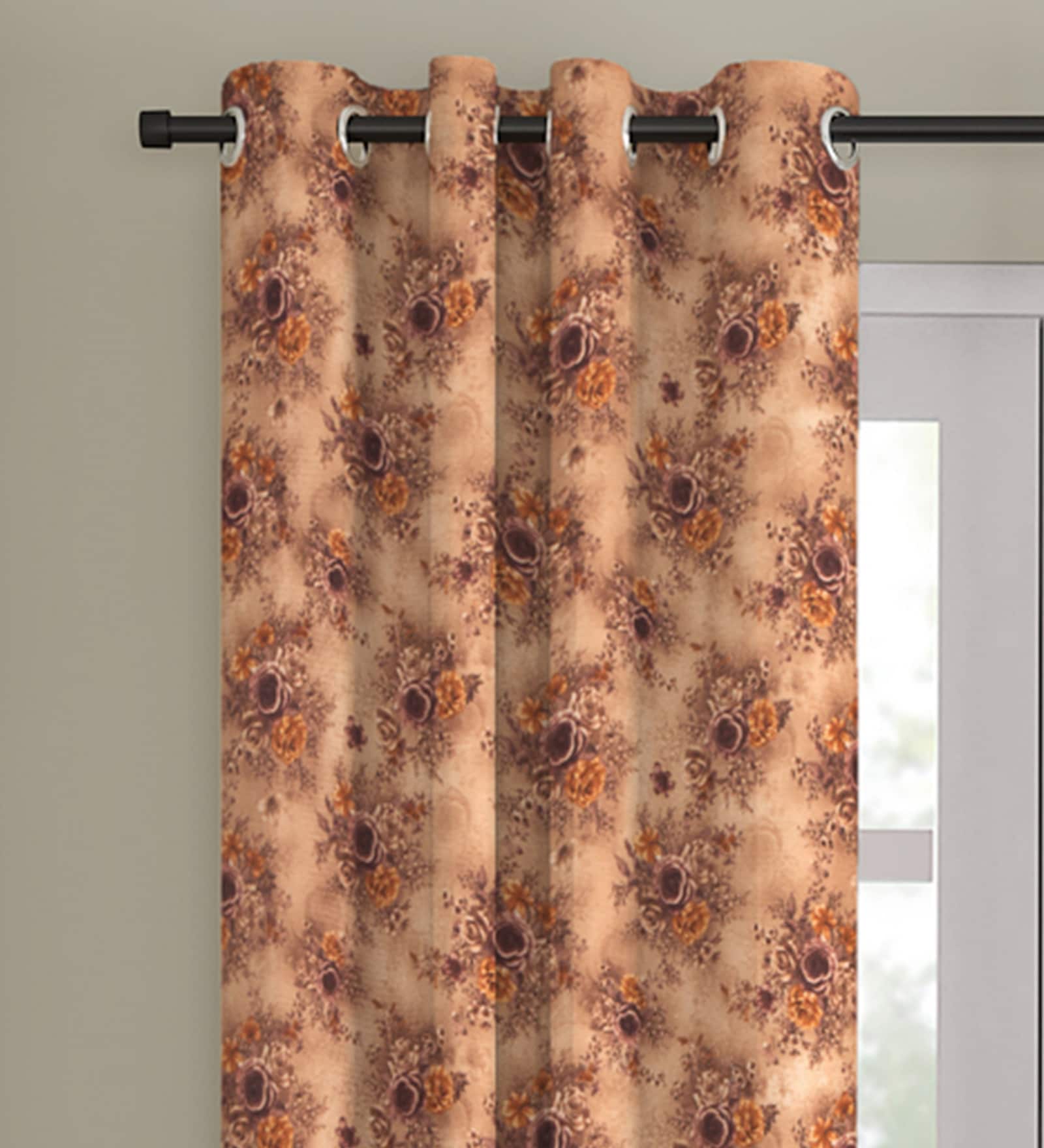 Polycotton Blackout 7 Feet Set of 2 Eyelet Curtains