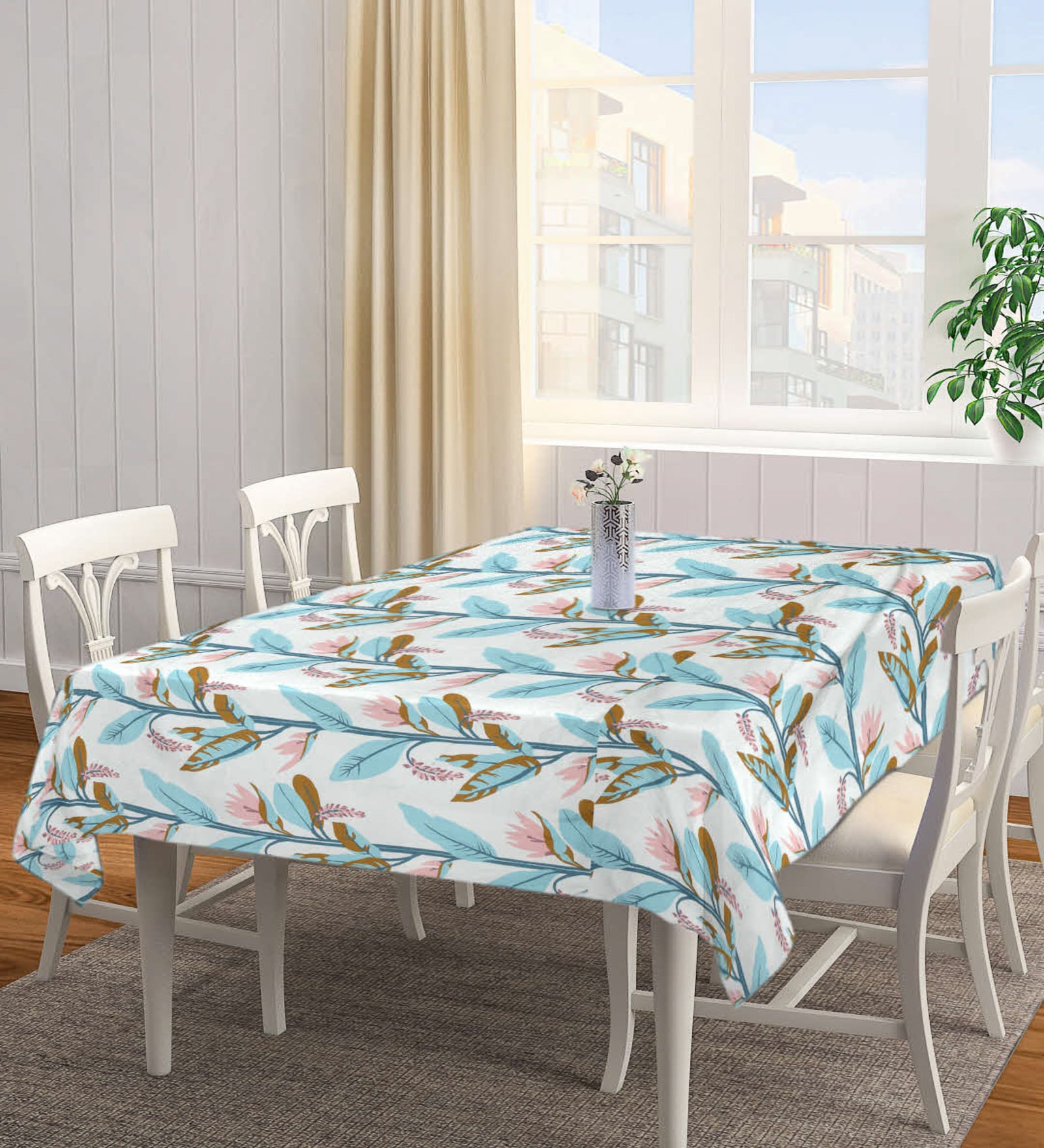 Multicolor Blended Cotton Leaf 72x52 Inches Table linen